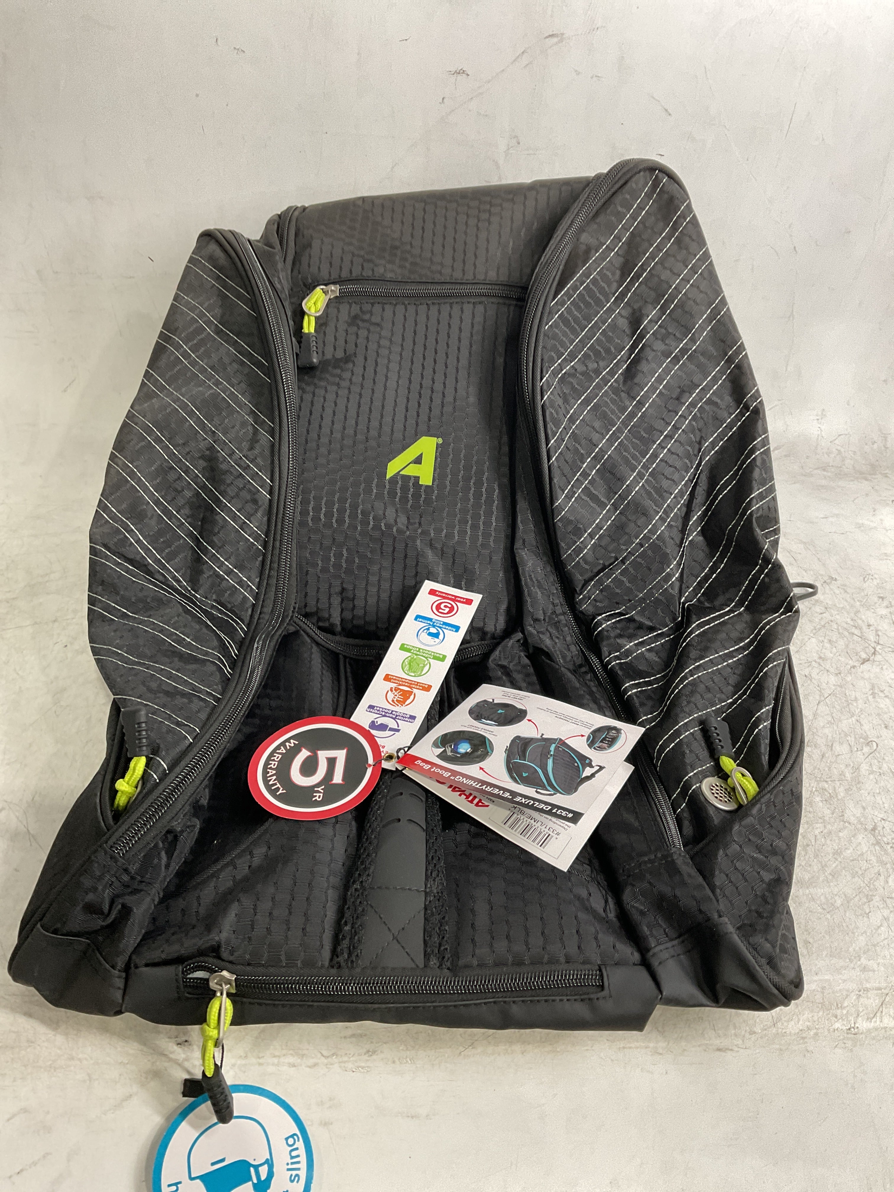 Athalon Everything Ski Boot Bag and Backpack Plus– Ski - Snowboard – Holds Everything – (Ski Boots, Helmet, Goggles, Gloves) ( Lime/Black , One Size ) Lime/Black One Size U1