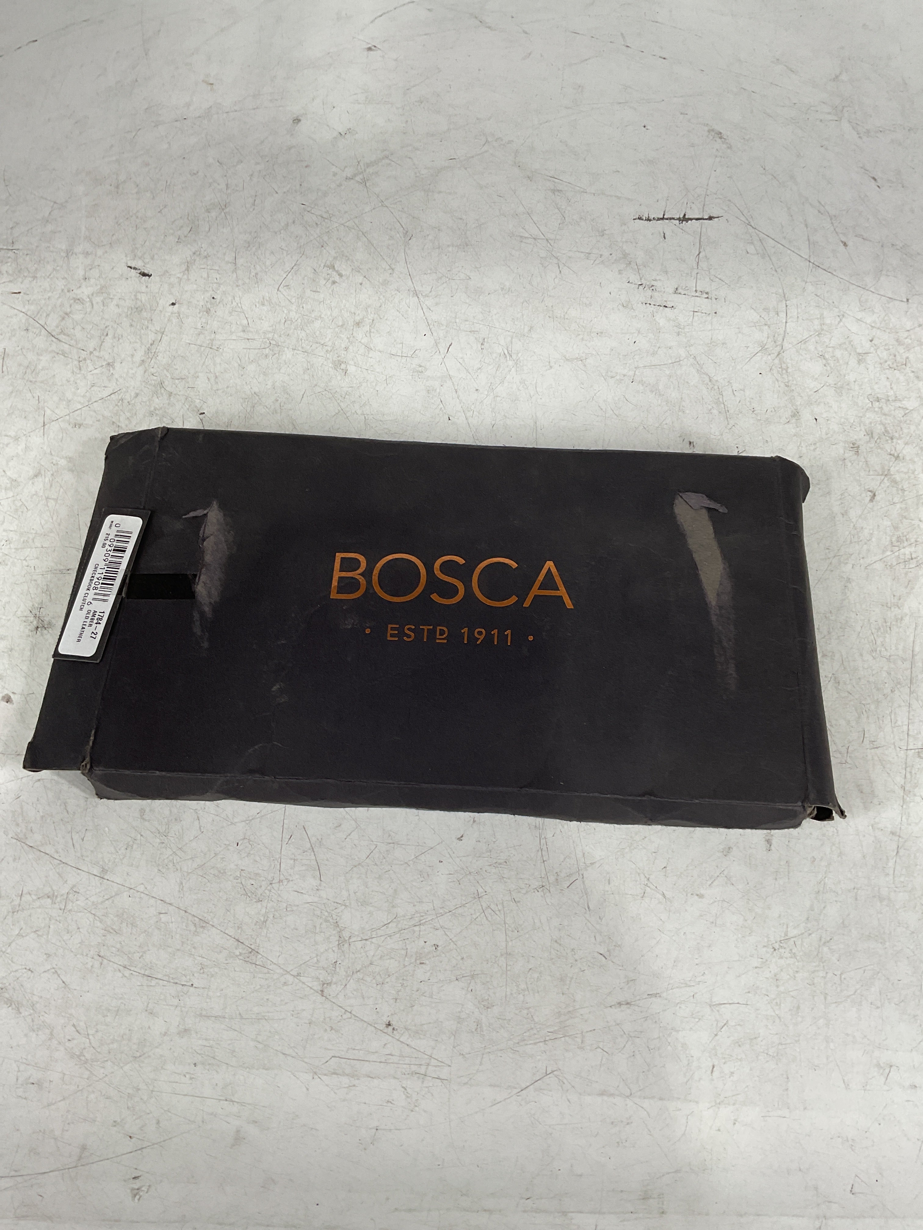 Bosca Womens Old Leather Framed Checkbook Clutch Wallet U1