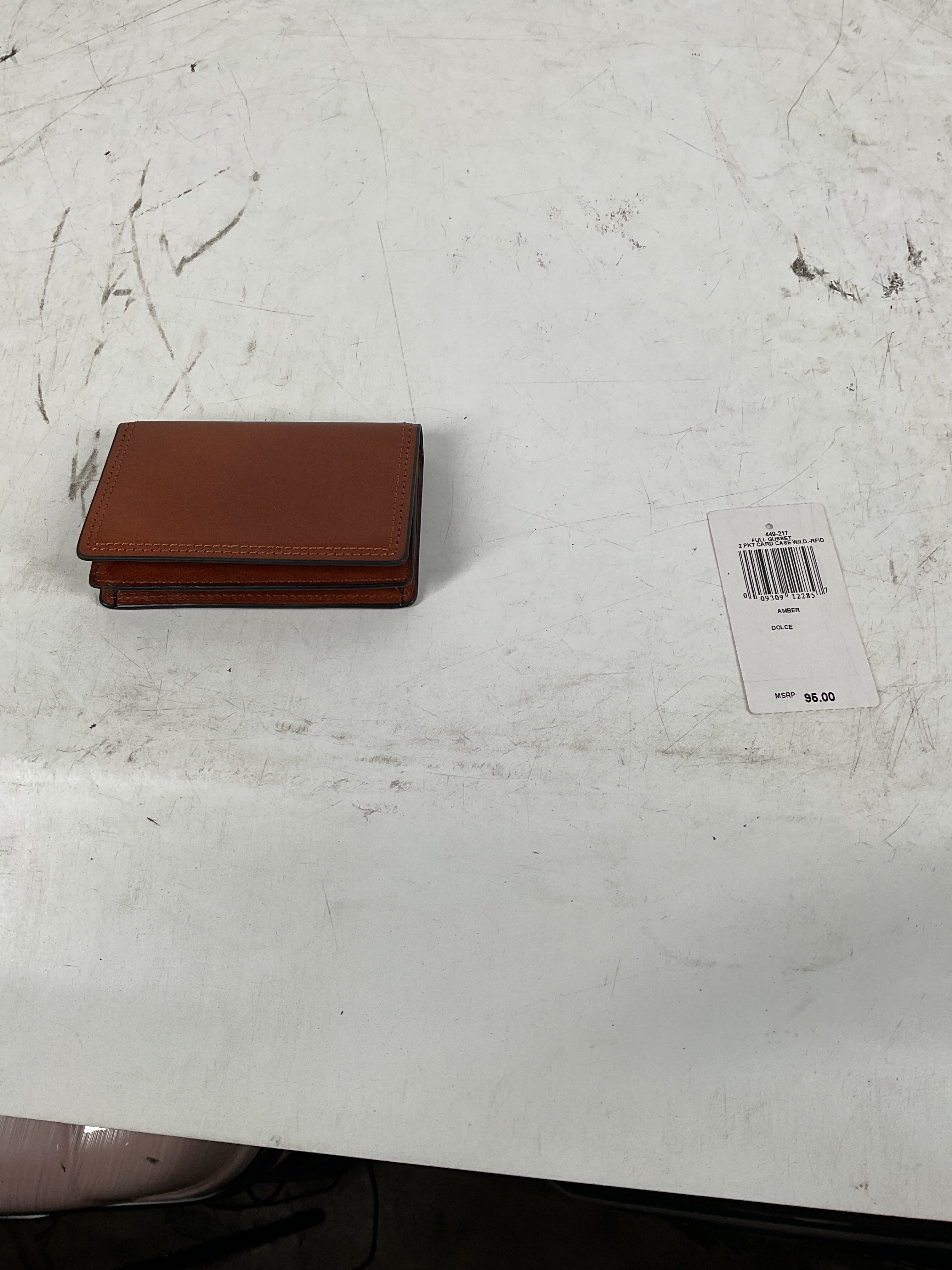 Bosca Mens Dolce Collection - Full Gusset Two-Pocket Card Case w/ I.D. Amber One Size U3