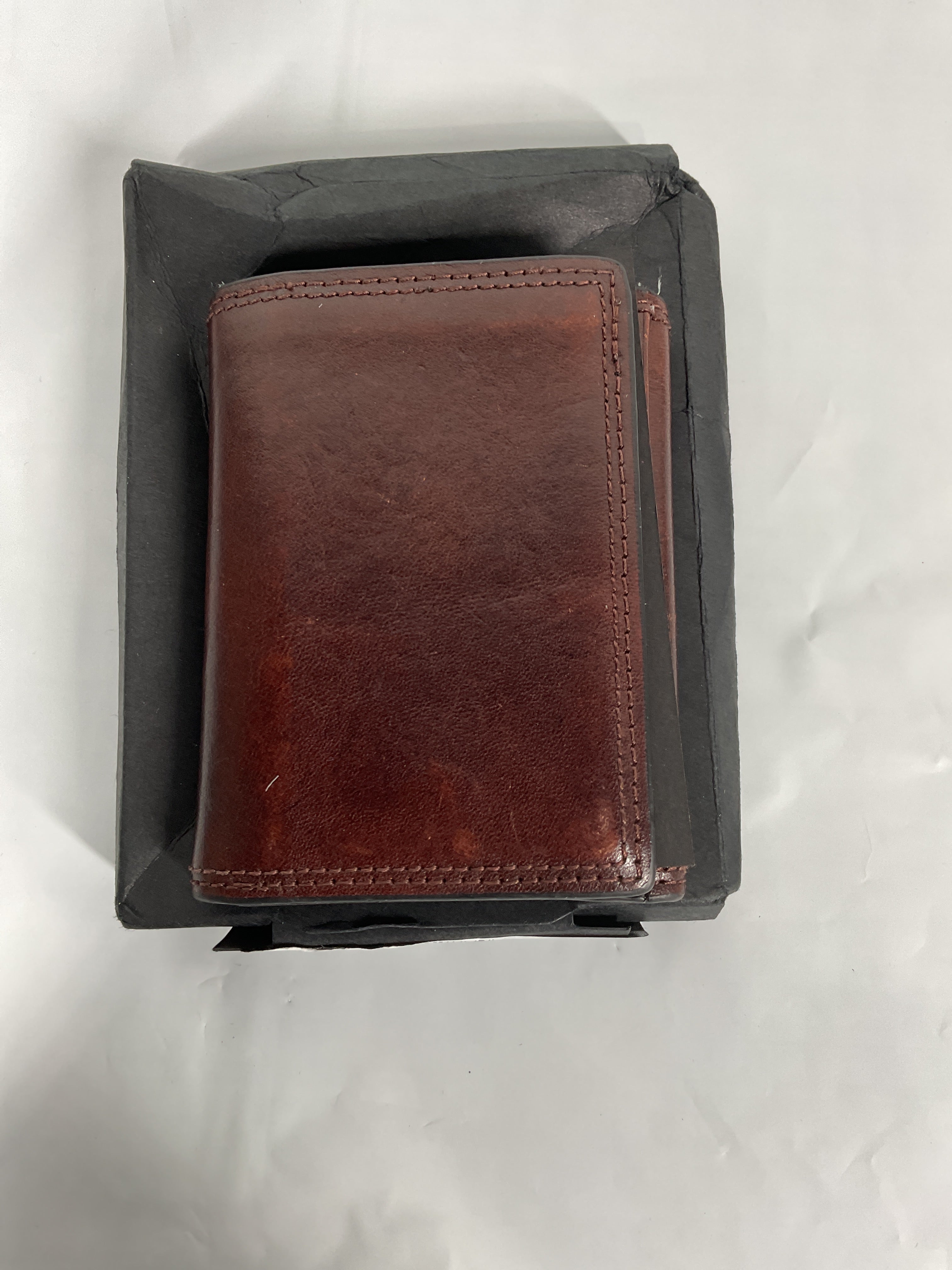 Bosca Mens Dolce Collection - Double I.D. Trifold ( Dark Brown , One Size ) Dark Brown One Size U1