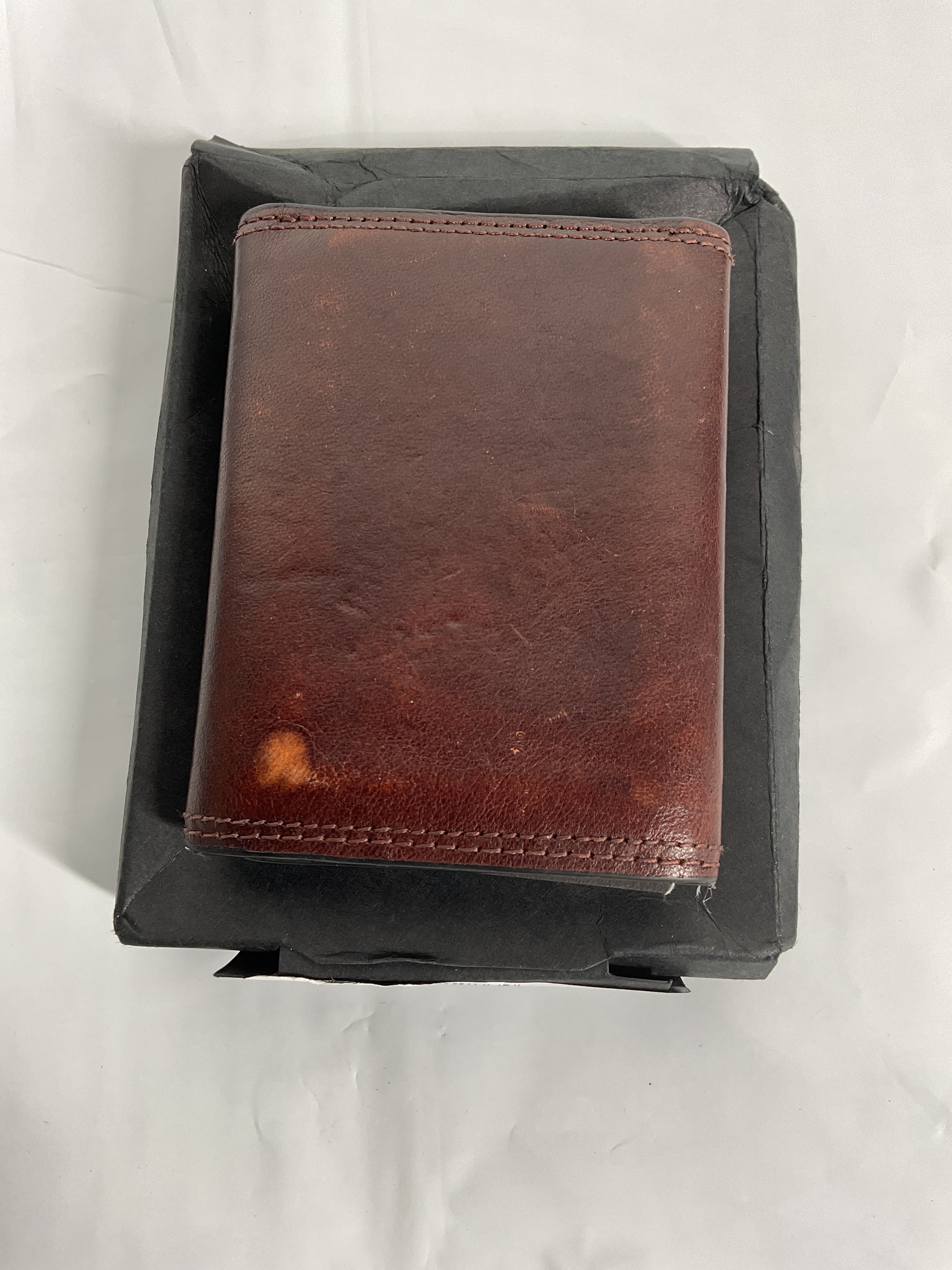 Bosca Mens Dolce Collection - Double I.D. Trifold ( Dark Brown , One Size ) Dark Brown One Size U1