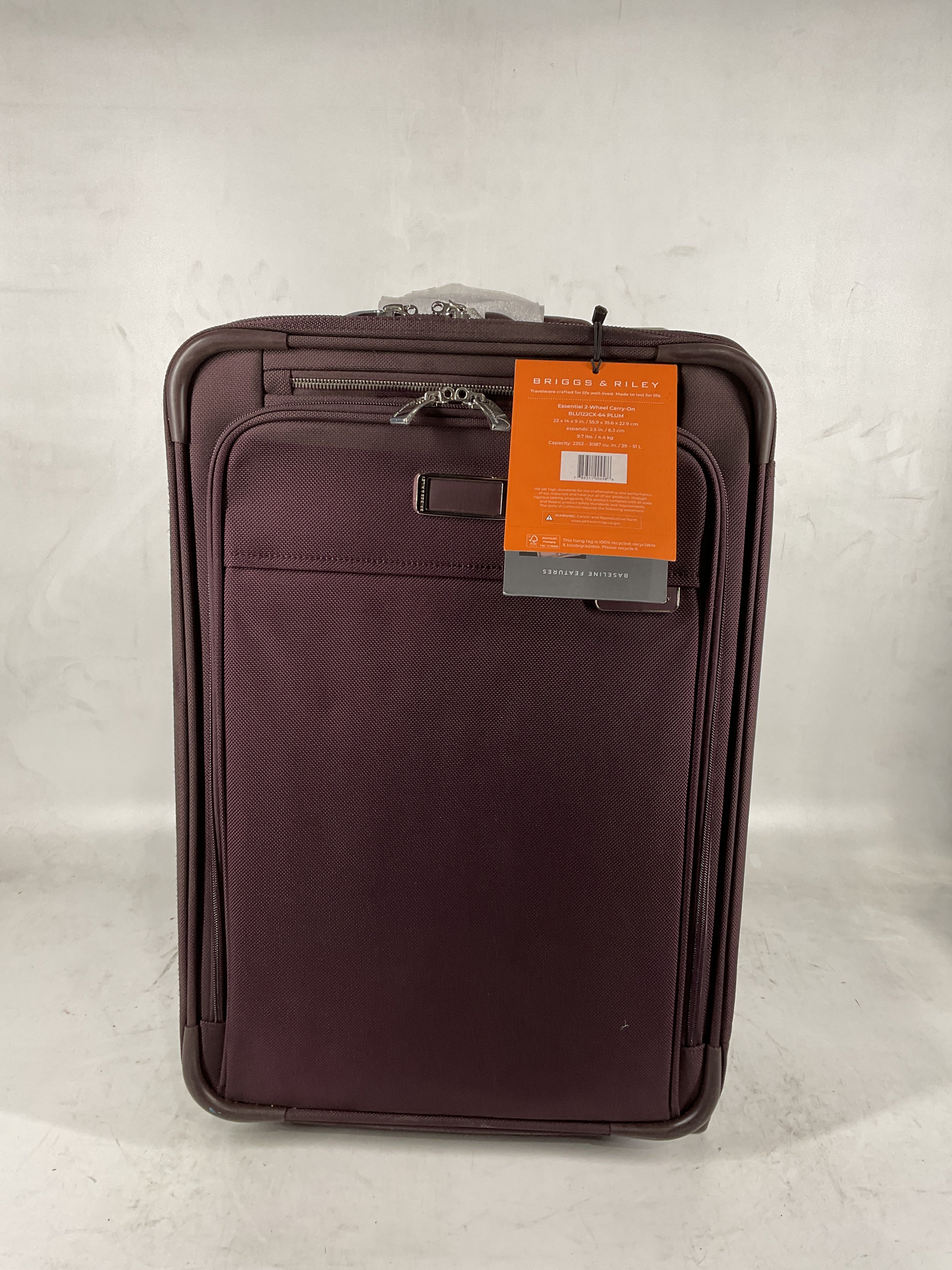 Briggs & Riley Baseline Essential 2-Wheel Carry-On Plum One Size U1