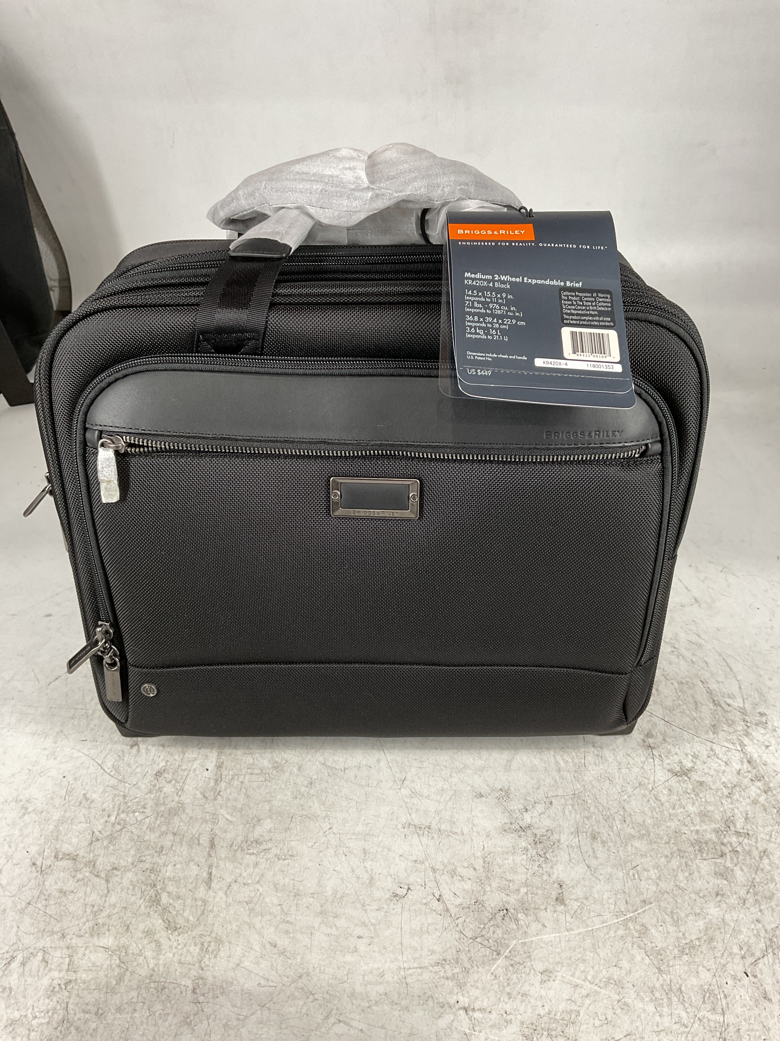 Briggs & Riley @work Medium 2-Wheel Expandable Brief Black Medium U1