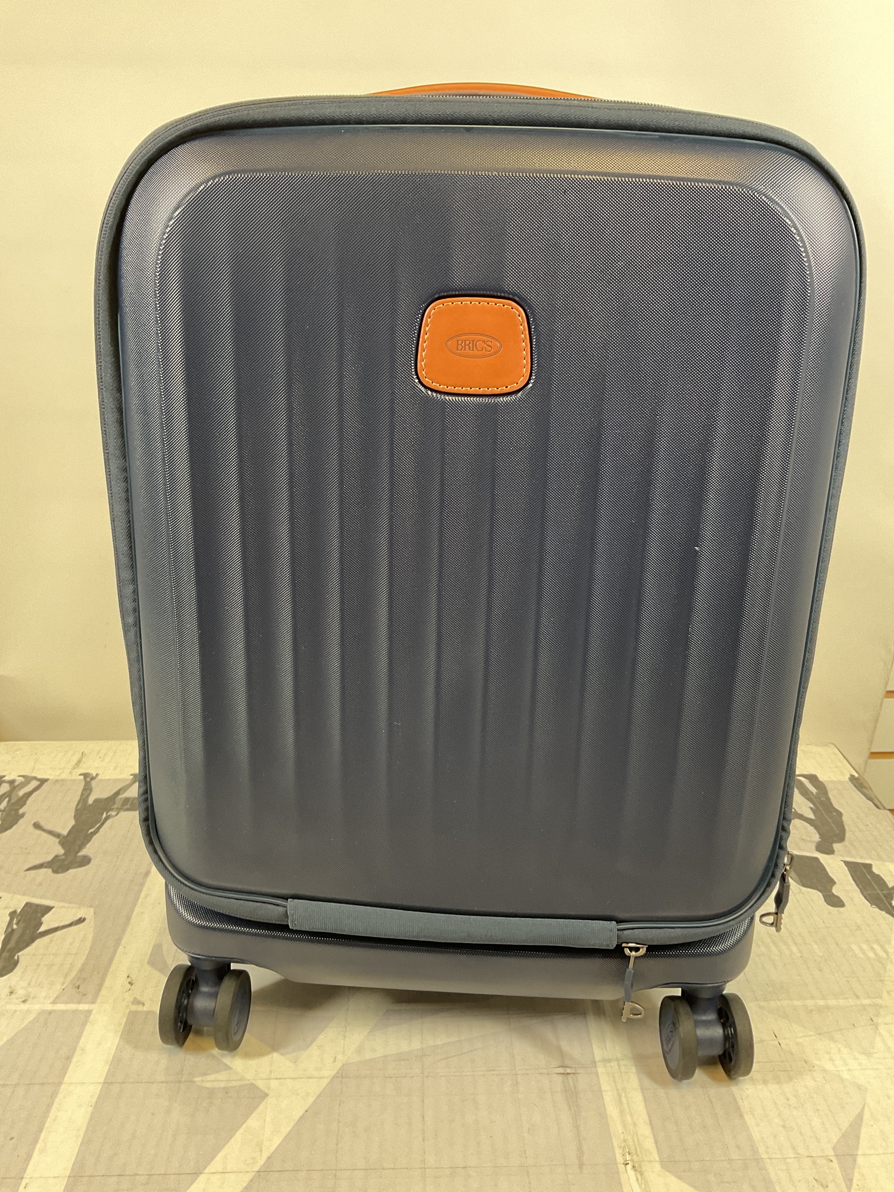 Bric's Taormina 21" Carry-on Expandable Spinner with Pocket ( Blue , One Size ) Blue One Size U1