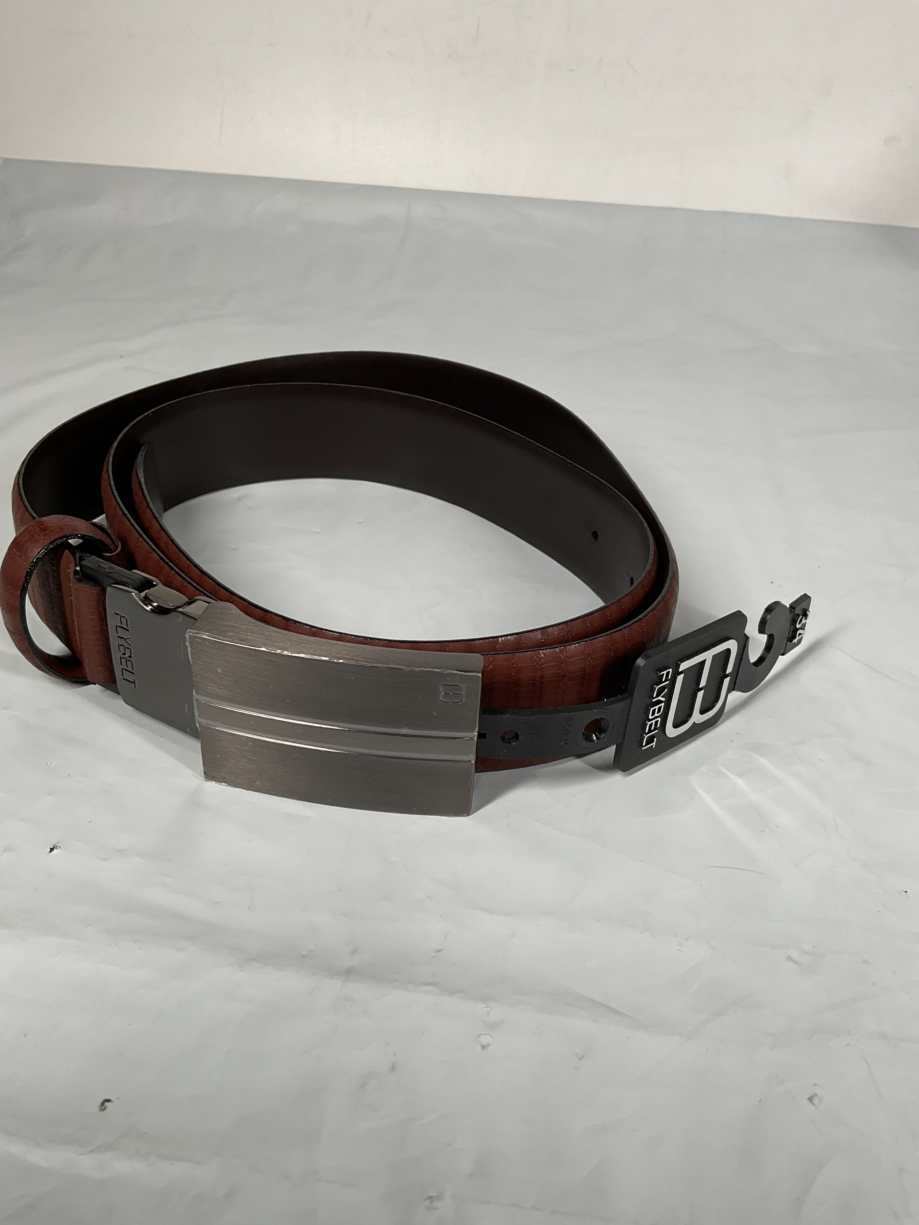 Flybelt by Roma Industries Business Class Reptile Embossed Leather Belt ( Cognac , 40US / 105EU ) Cognac 40 US 105 EU U1