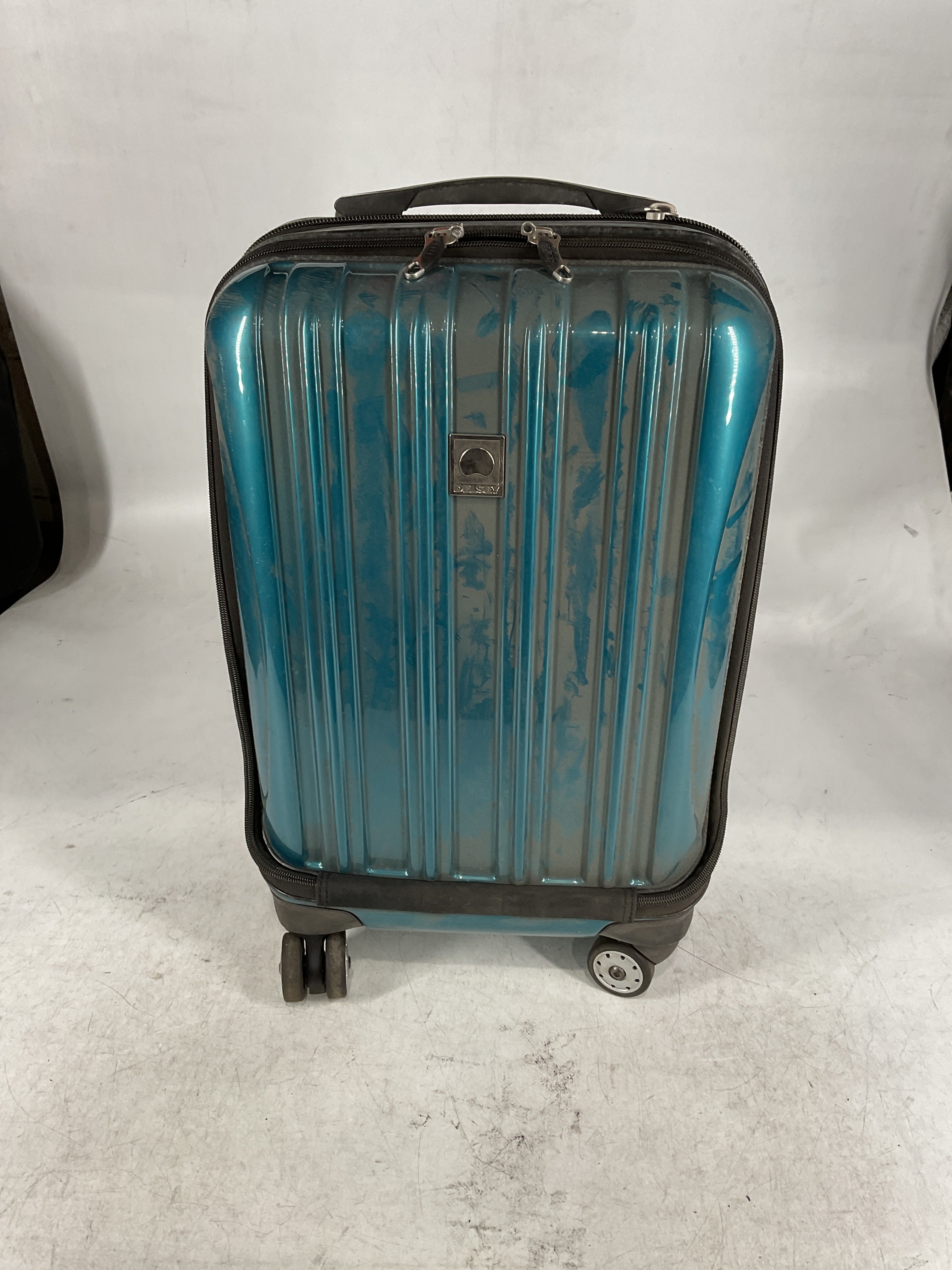 DELSEY Paris Helium Aero Hardside Expandable Luggage with Spinner Wheels Teal Carry On 19 Inch U5