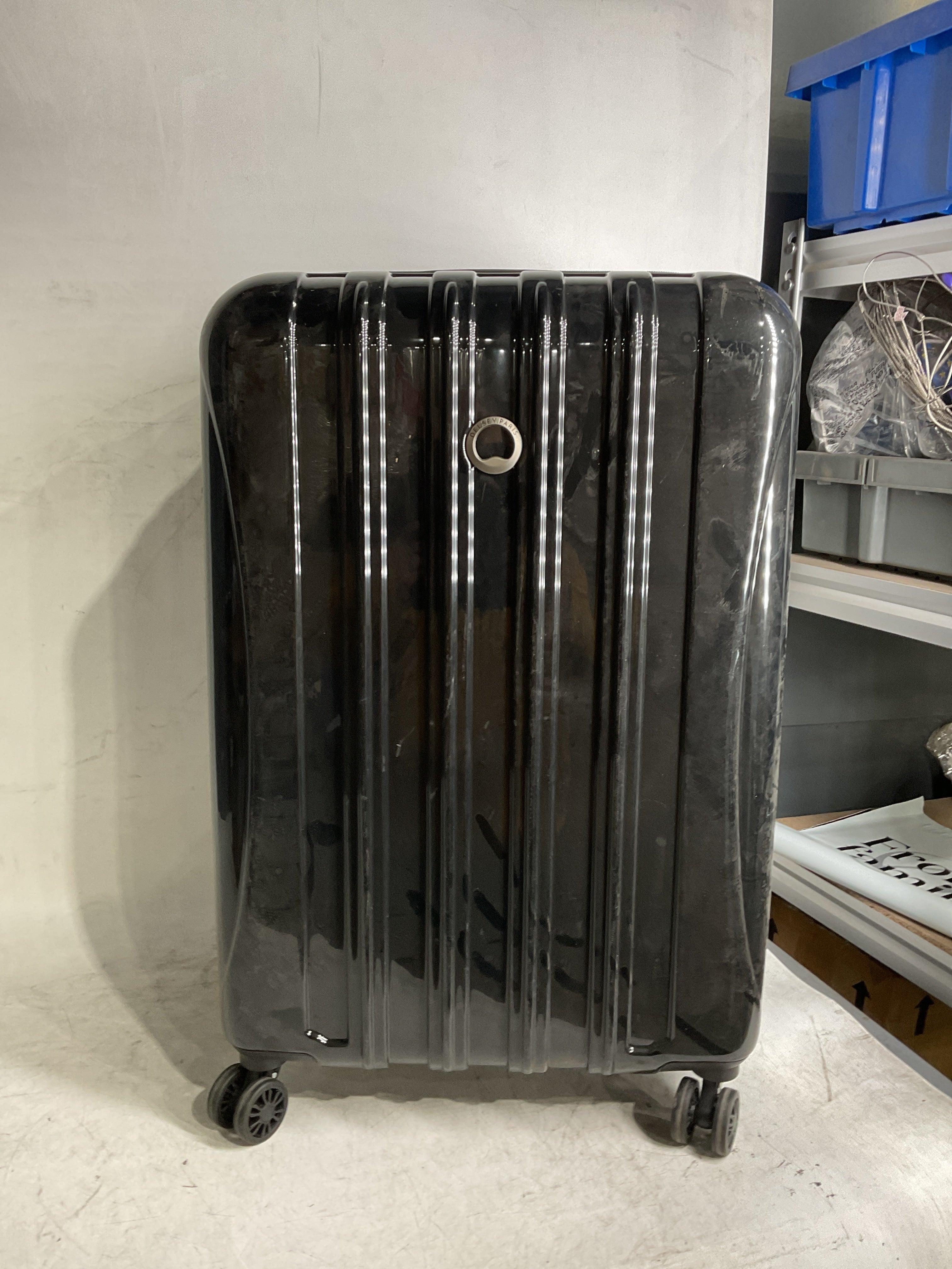DELSEY Paris Helium Aero Hardside Expandable Luggage with Spinner Wheels ( Black , Checked-Medium 25 Inch ) Black Checked Medium 25 Inch U22