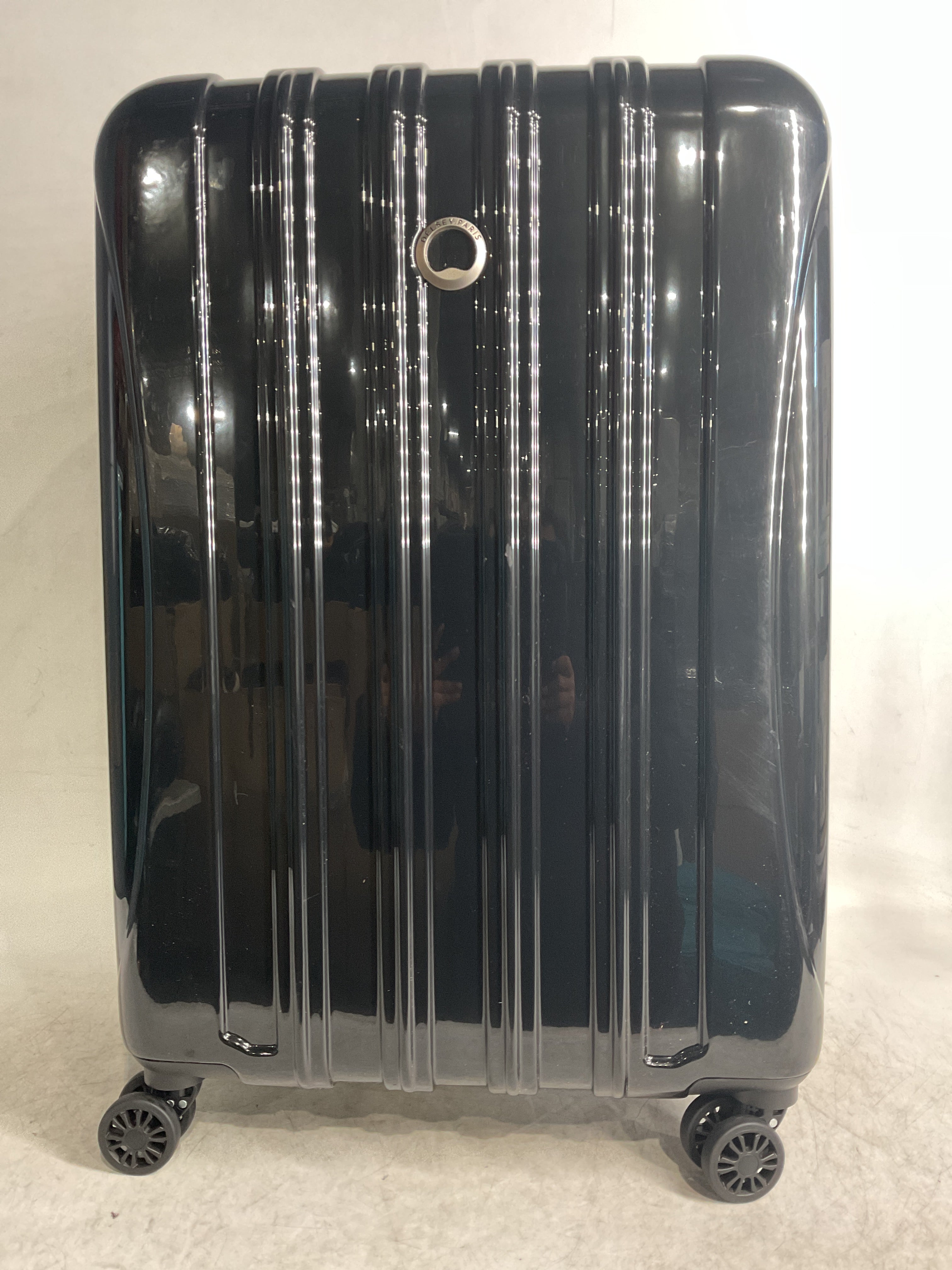 DELSEY Paris Helium Aero Hardside Expandable Luggage with Spinner Wheels ( Black , Checked-Medium 25 Inch ) Black Checked Medium 25 Inch U26