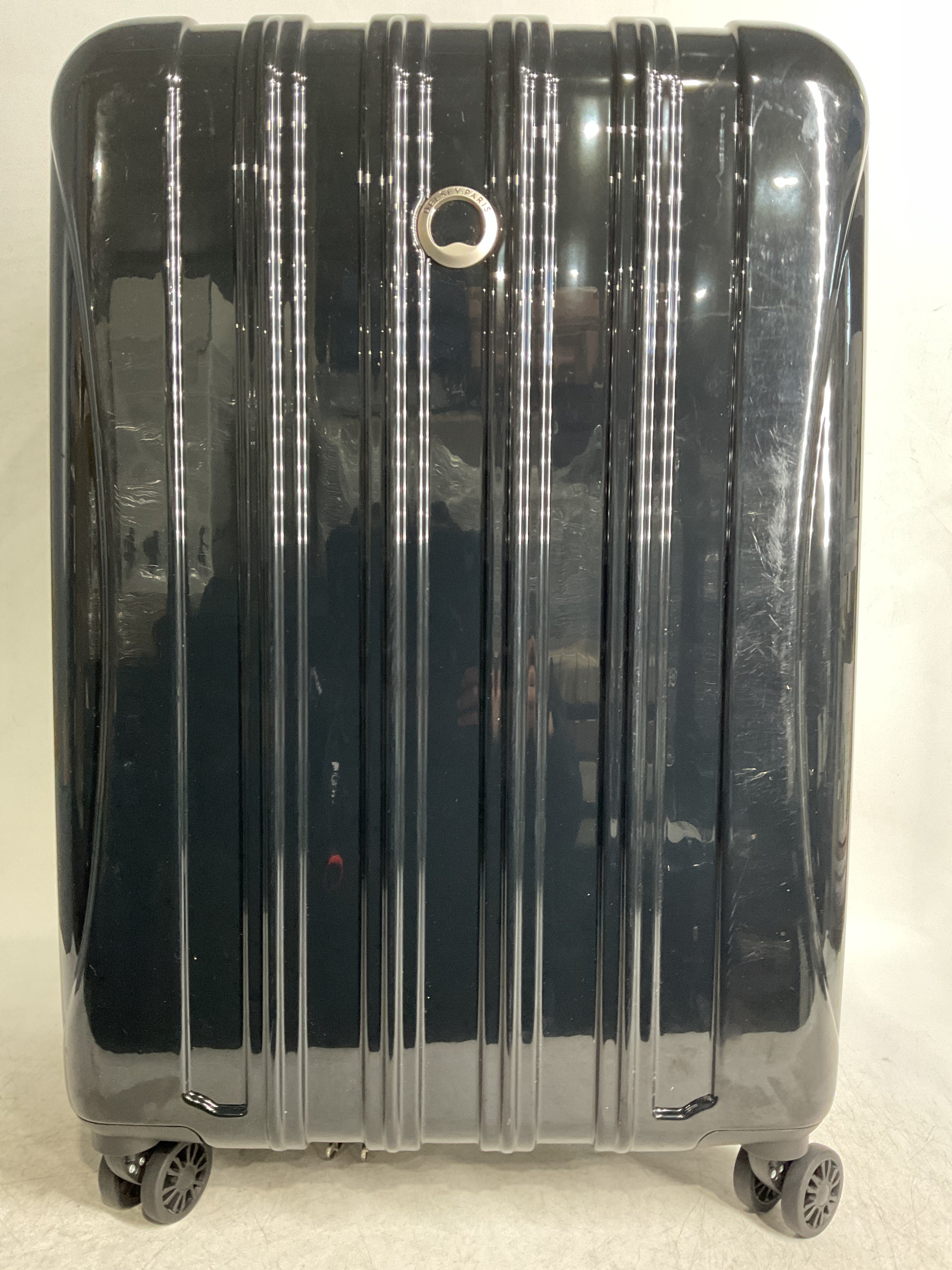 DELSEY Paris Helium Aero Hardside Expandable Luggage with Spinner Wheels ( Black , Checked-Medium 25 Inch ) Black Checked Medium 25 Inch U29