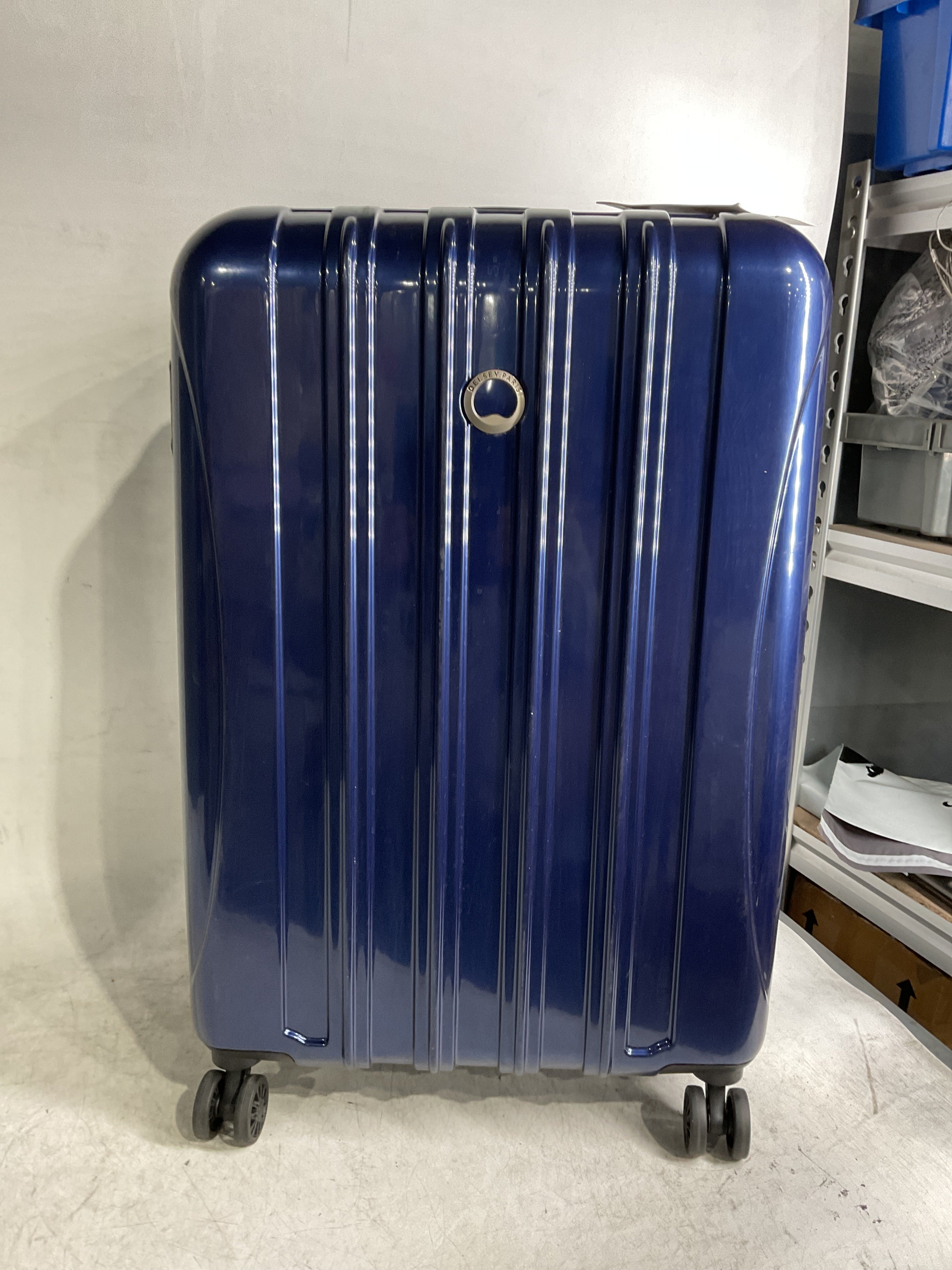 DELSEY Paris Helium Aero Hardside Expandable Luggage with Spinner Wheels ( Blue Cobalt , Checked-Medium 25 Inch ) Blue Cobalt Checked Medium 25 Inch U11