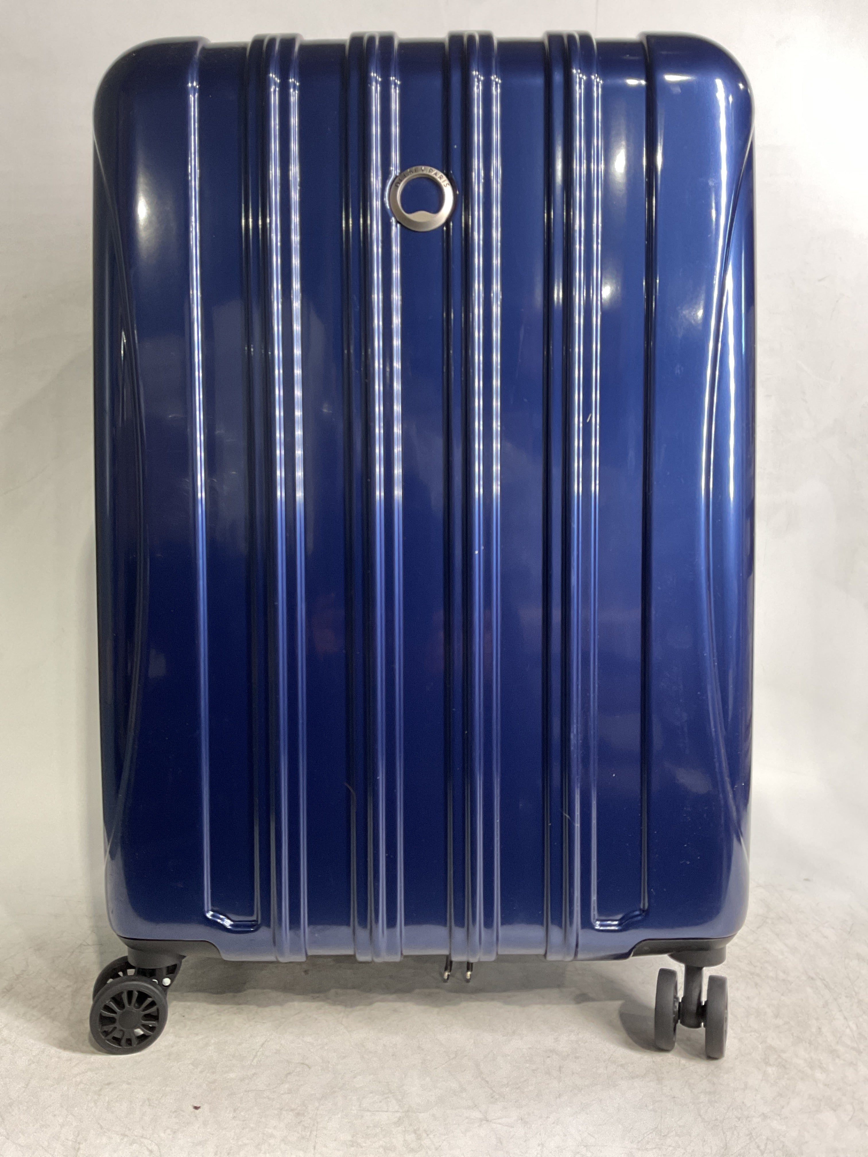 DELSEY Paris Helium Aero Hardside Expandable Luggage with Spinner Wheels ( Blue Cobalt , Checked-Medium 25 Inch ) Blue Cobalt Checked Medium 25 Inch U12