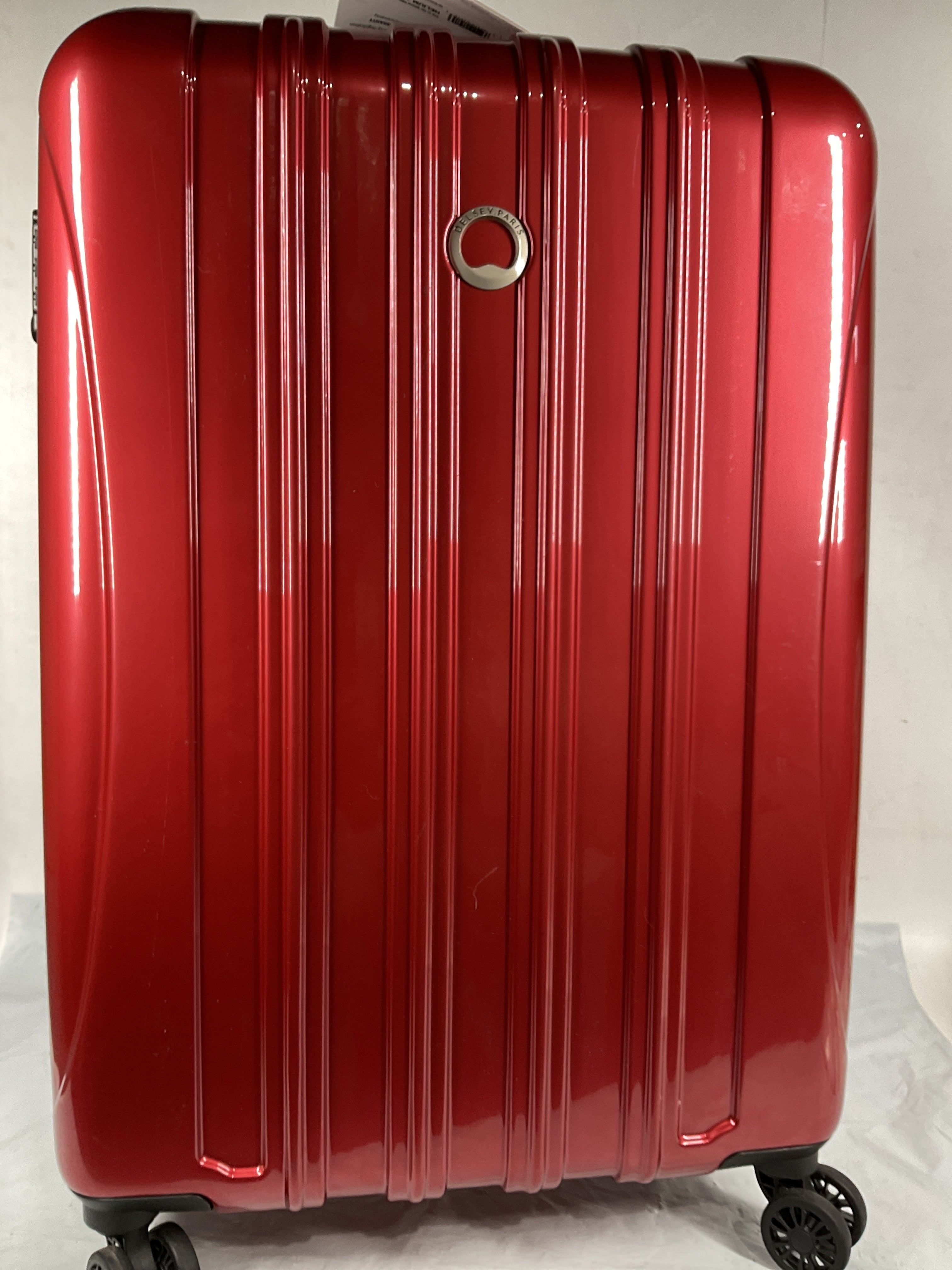 DELSEY Paris Helium Aero Hardside Expandable Luggage with Spinner Wheels ( Brick Red , Checked-Medium 25 Inch ) Brick Red Checked Medium 25 Inch U12