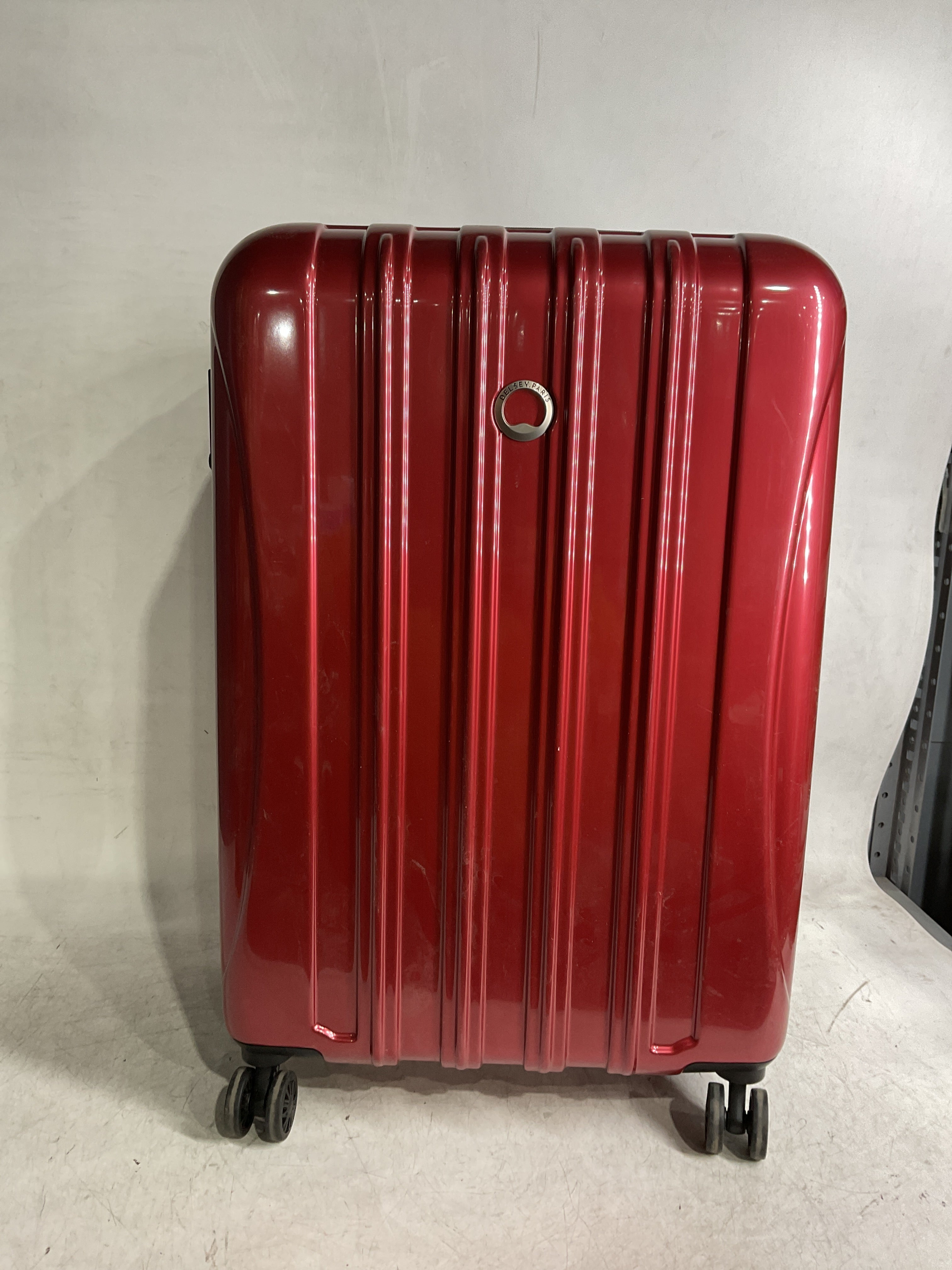 DELSEY Paris Helium Aero Hardside Expandable Luggage with Spinner Wheels ( Brick Red , Checked-Medium 25 Inch ) Brick Red Checked Medium 25 Inch U6