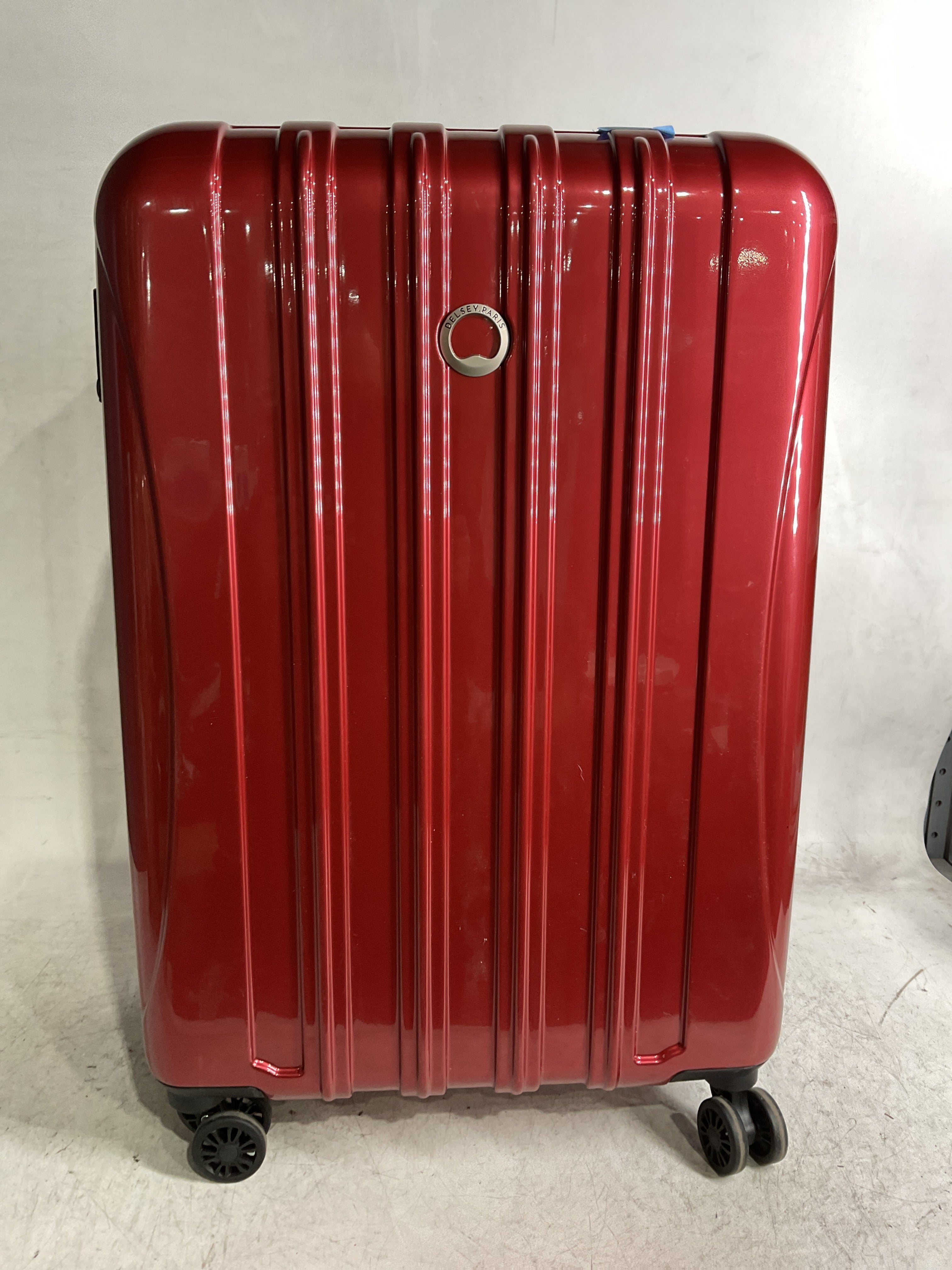 DELSEY Paris Helium Aero Hardside Expandable Luggage with Spinner Wheels ( Brick Red , Checked-Medium 25 Inch ) Brick Red Checked Medium 25 Inch U7