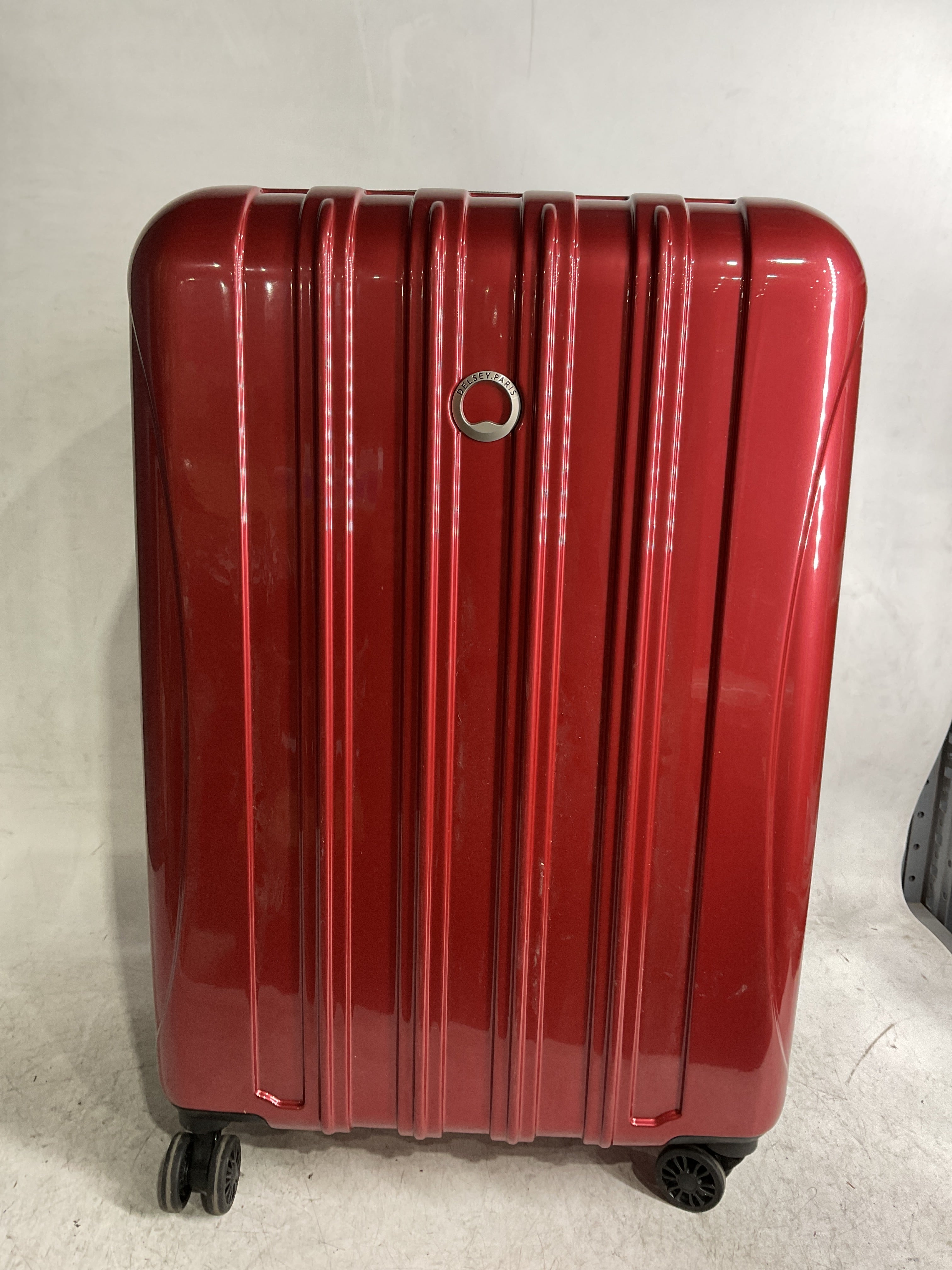 DELSEY Paris Helium Aero Hardside Expandable Luggage with Spinner Wheels ( Brick Red , Checked-Medium 25 Inch ) Brick Red Checked Medium 25 Inch U8