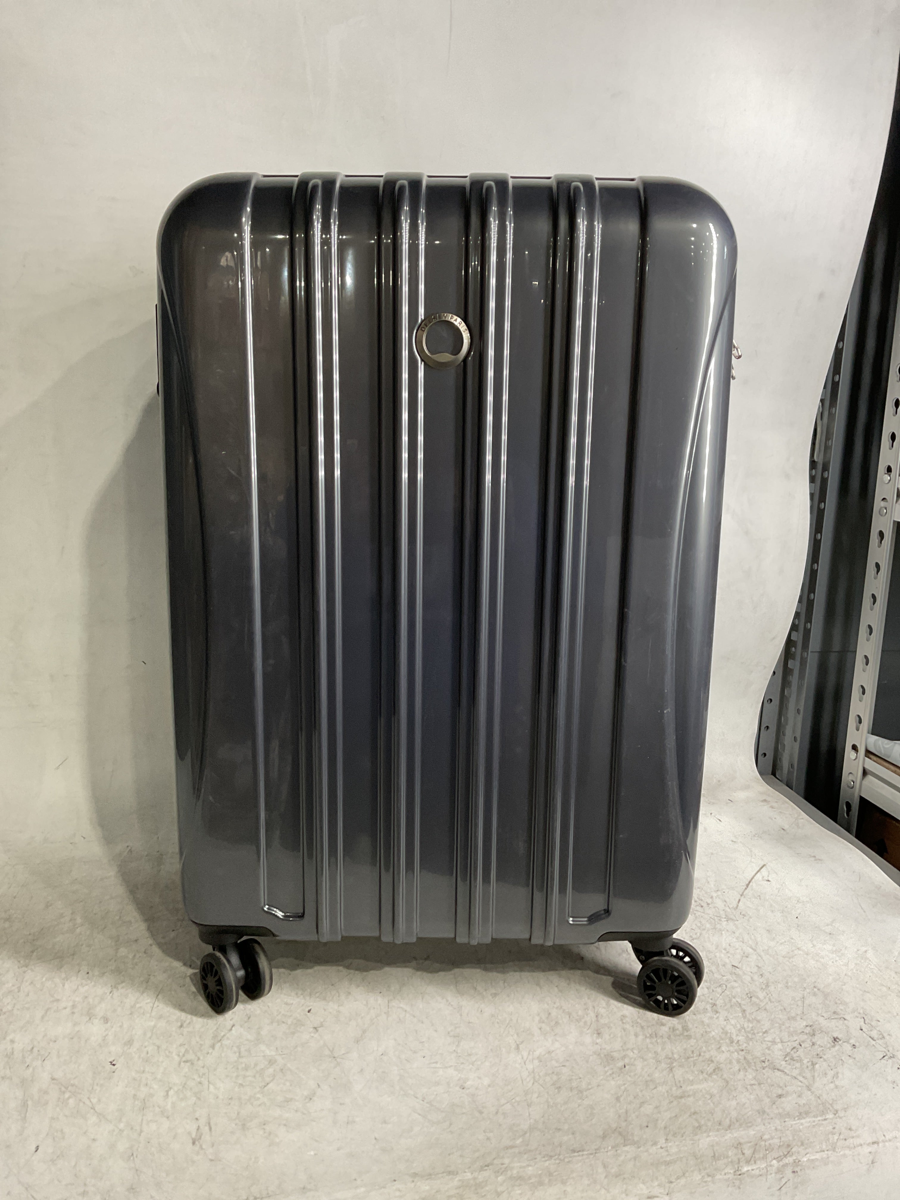 DELSEY Paris Helium Aero Hardside Expandable Luggage with Spinner Wheels ( Brushed Charcoal , Checked-Medium 25 Inch ) Brushed Charcoal Checked Medium 25 Inch U7