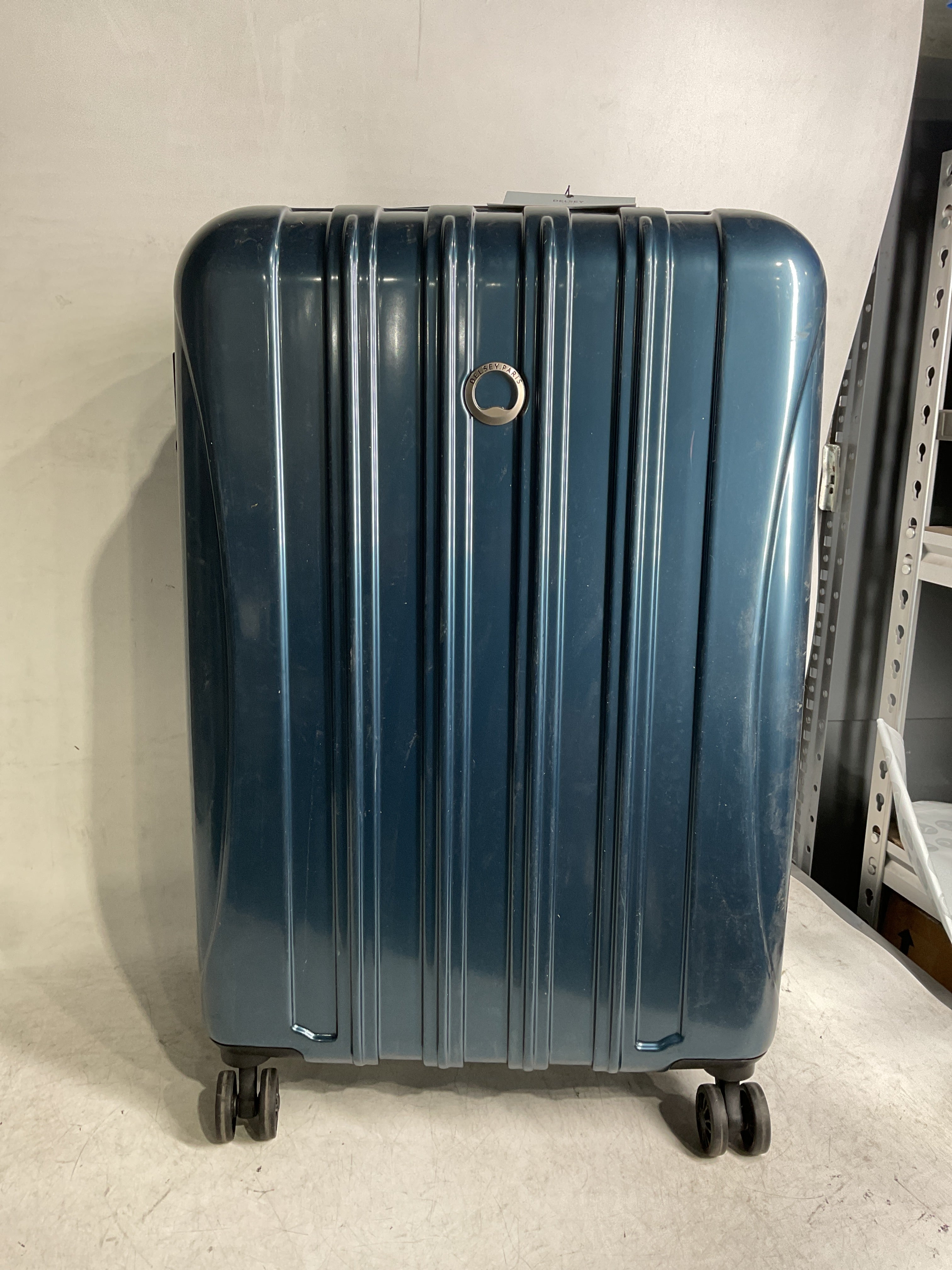 DELSEY Paris Helium Aero Hardside Expandable Luggage with Spinner Wheels ( Teal , Checked-Medium 25 Inch ) Teal Checked Medium 25 Inch U15