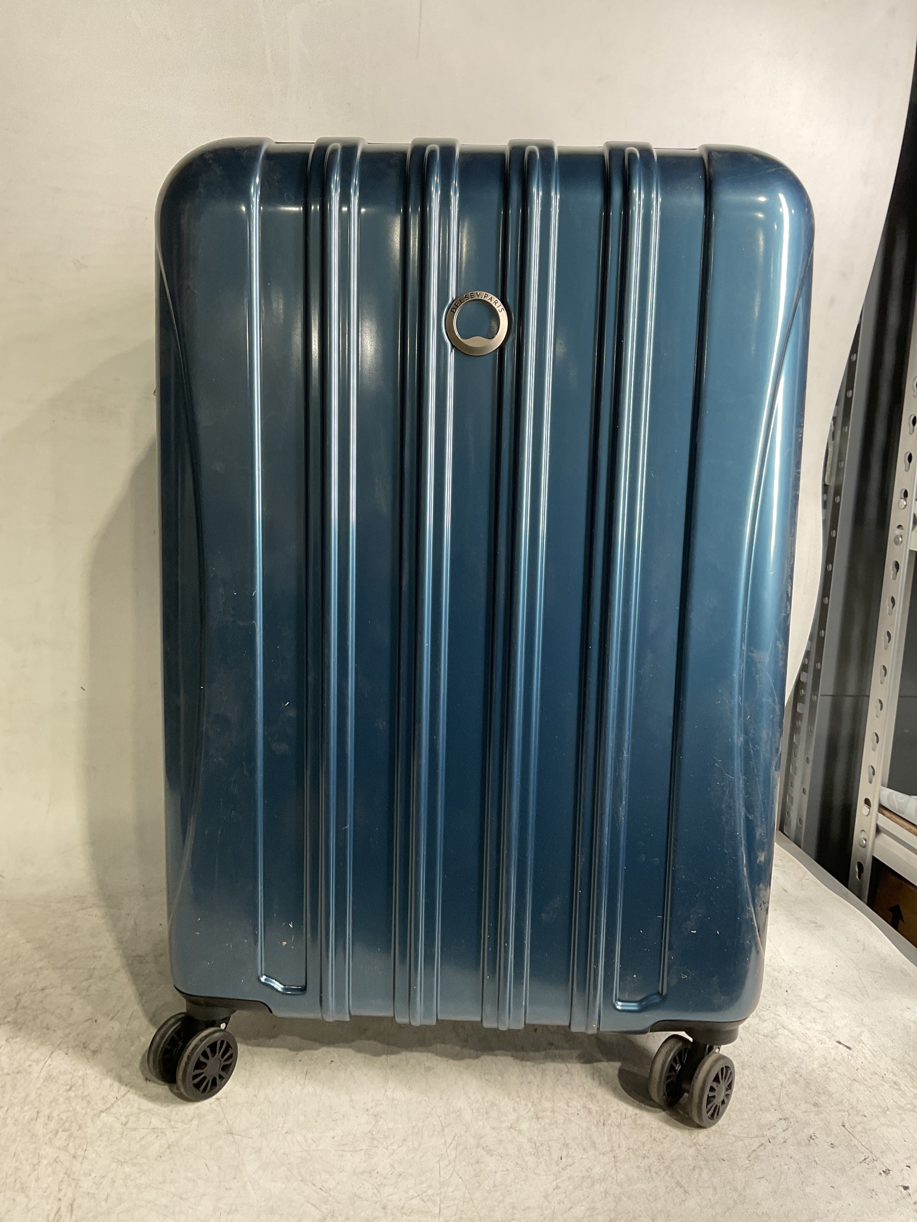 DELSEY Paris Helium Aero Hardside Expandable Luggage with Spinner Wheels ( Teal , Checked-Medium 25 Inch ) Teal Checked Medium 25 Inch U16