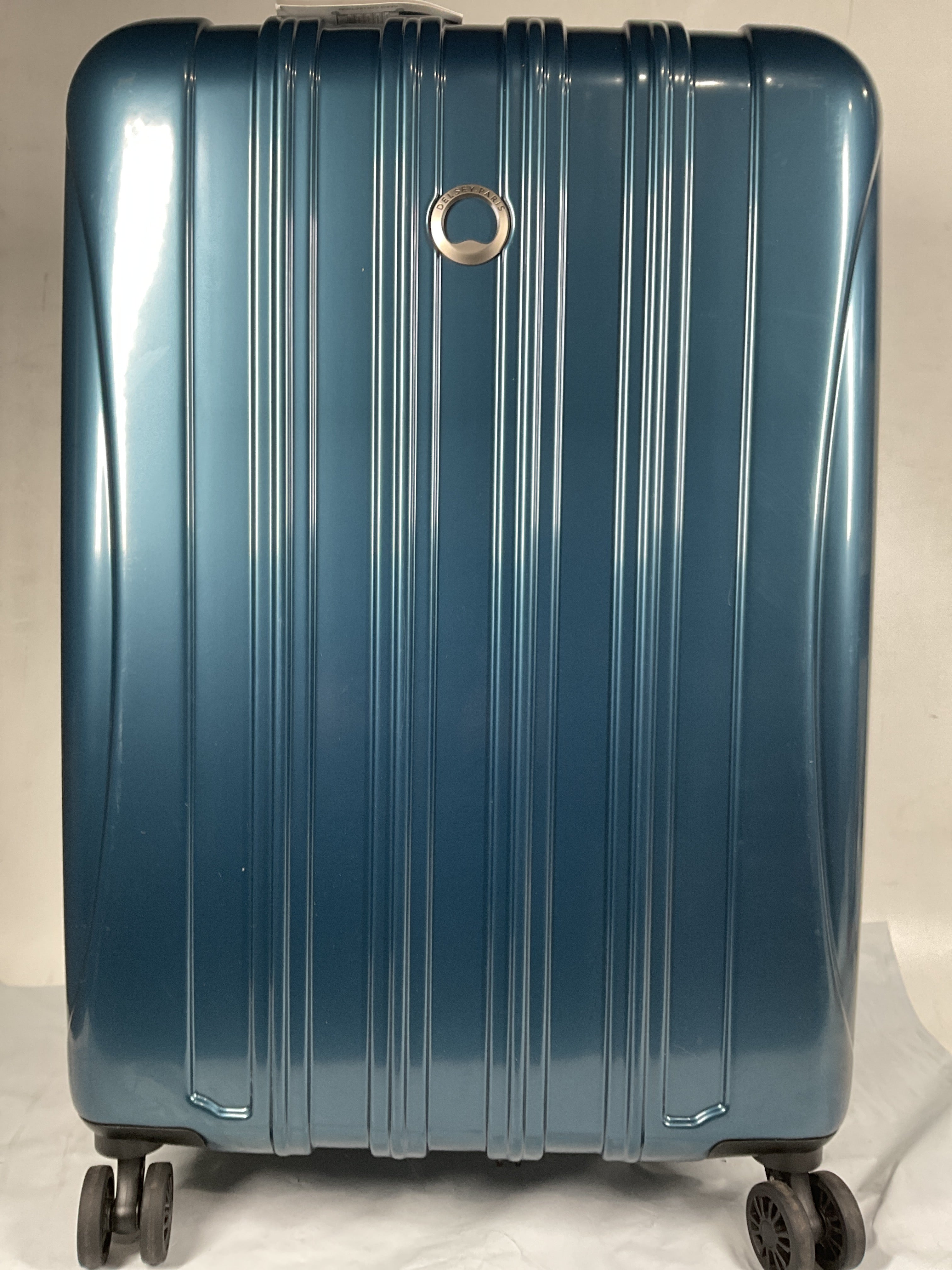 DELSEY Paris Helium Aero Hardside Expandable Luggage with Spinner Wheels ( Teal , Checked-Medium 25 Inch ) Teal Checked Medium 25 Inch U22