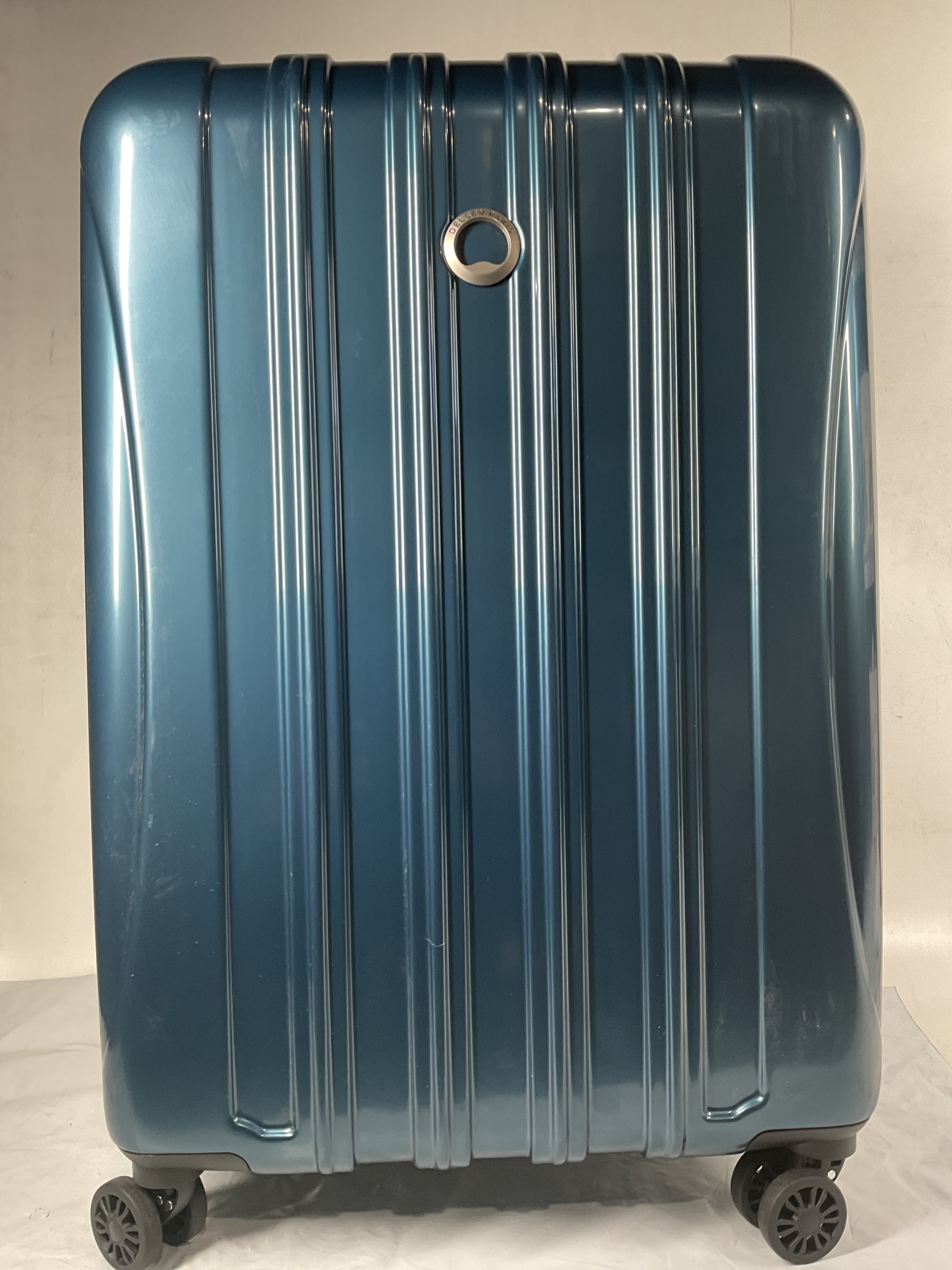 DELSEY Paris Helium Aero Hardside Expandable Luggage with Spinner Wheels ( Teal , Checked-Medium 25 Inch ) Teal Checked Medium 25 Inch U23