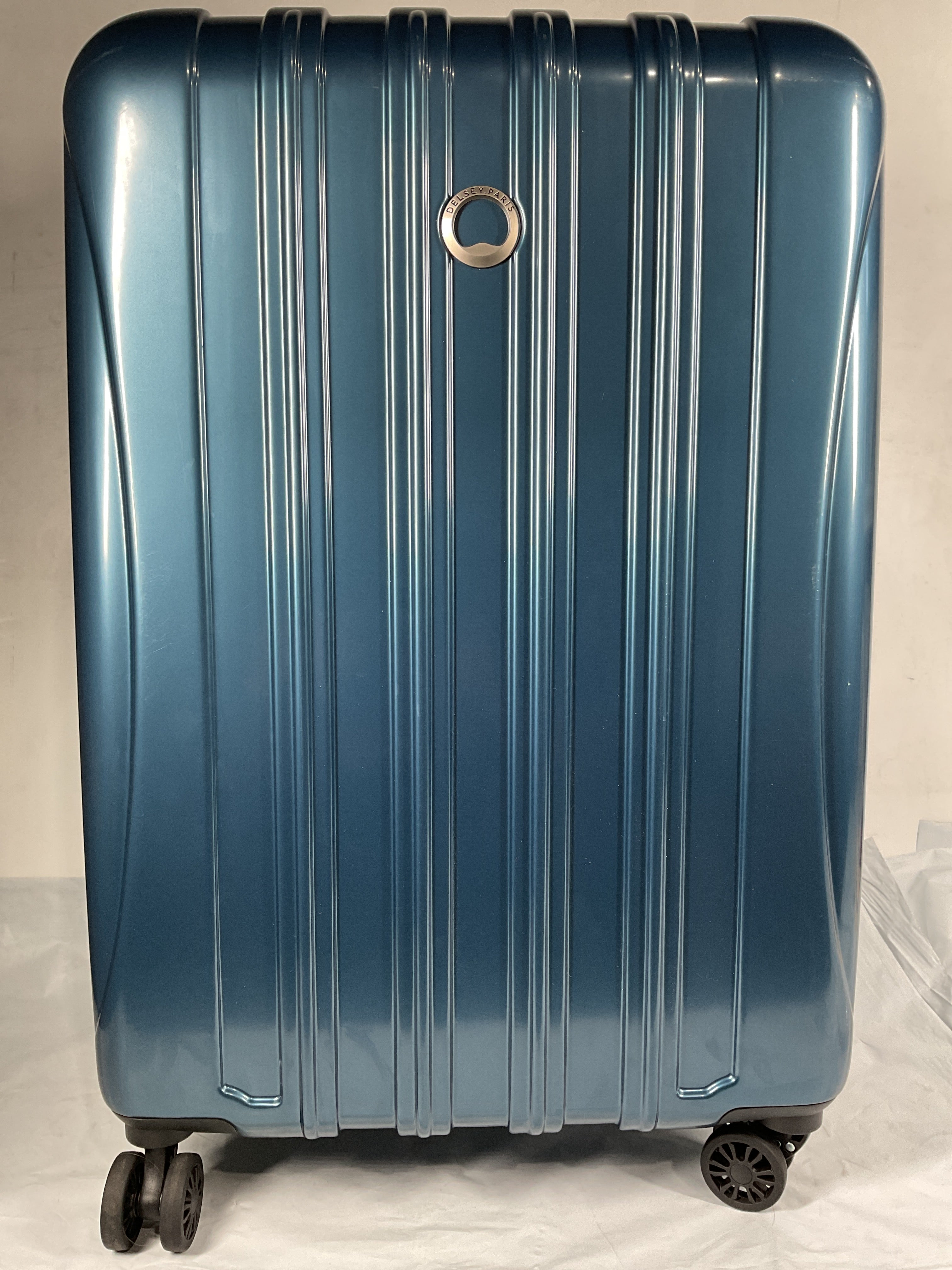 DELSEY Paris Helium Aero Hardside Expandable Luggage with Spinner Wheels ( Teal , Checked-Medium 25 Inch ) Teal Checked Medium 25 Inch U25