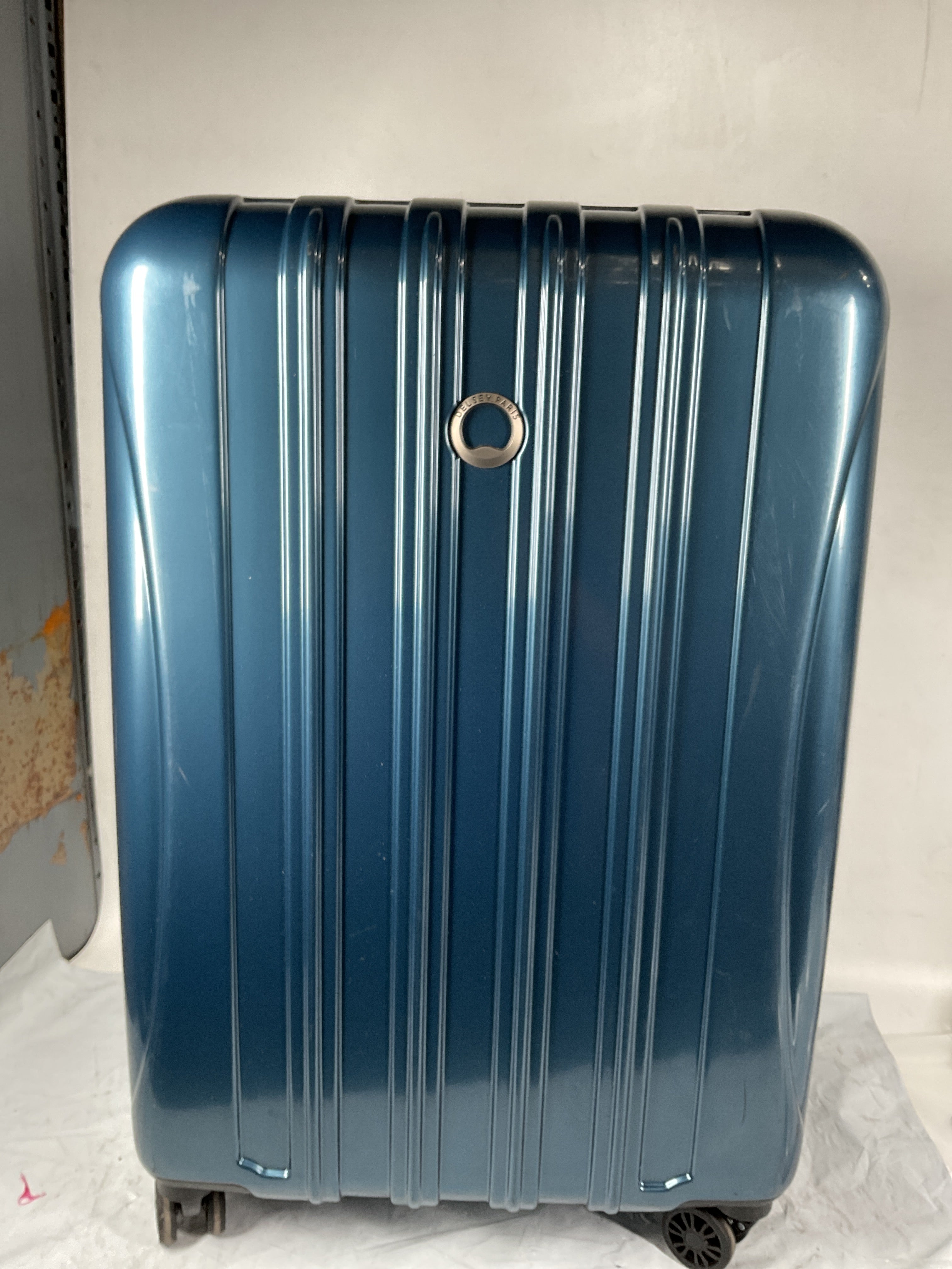 DELSEY Paris Helium Aero Hardside Expandable Luggage with Spinner Wheels ( Teal , Checked-Medium 25 Inch ) Teal Checked Medium 25 Inch U29