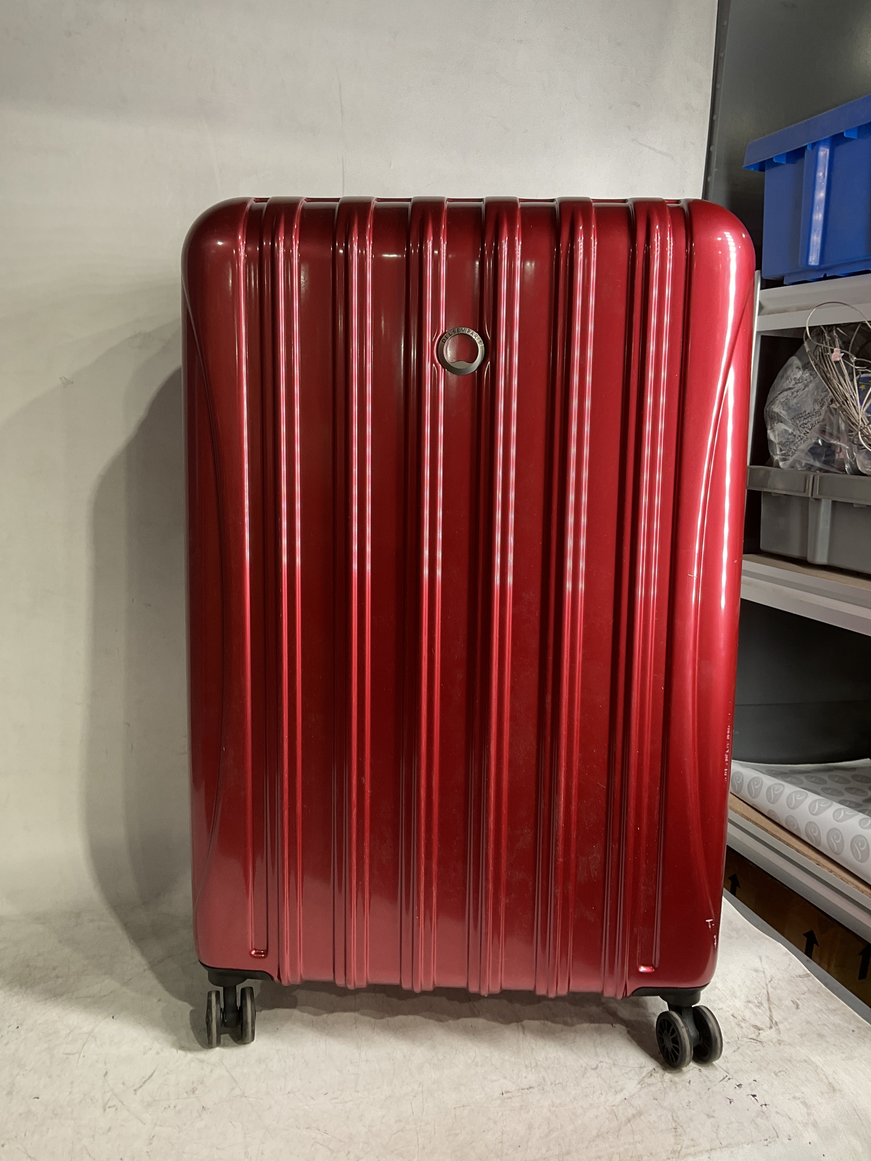 DELSEY Paris Helium Aero Hardside Expandable Luggage with Spinner Wheels ( Brick Red , Checked-Large 29 Inch ) Brick Red Checked Large 29 Inch U4