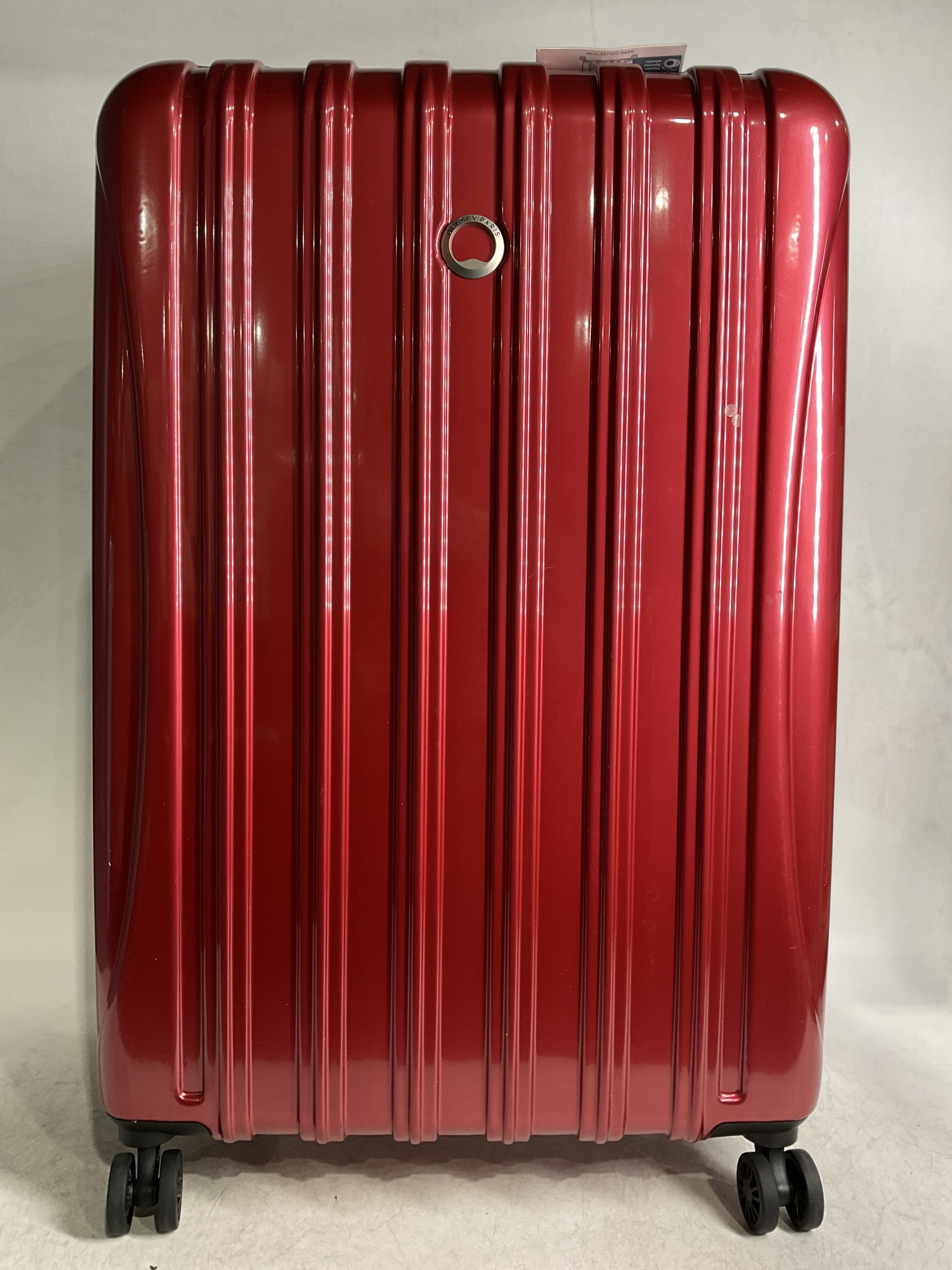 DELSEY Paris Helium Aero Hardside Expandable Luggage with Spinner Wheels ( Brick Red , Checked-Large 29 Inch ) Brick Red Checked Large 29 Inch U6