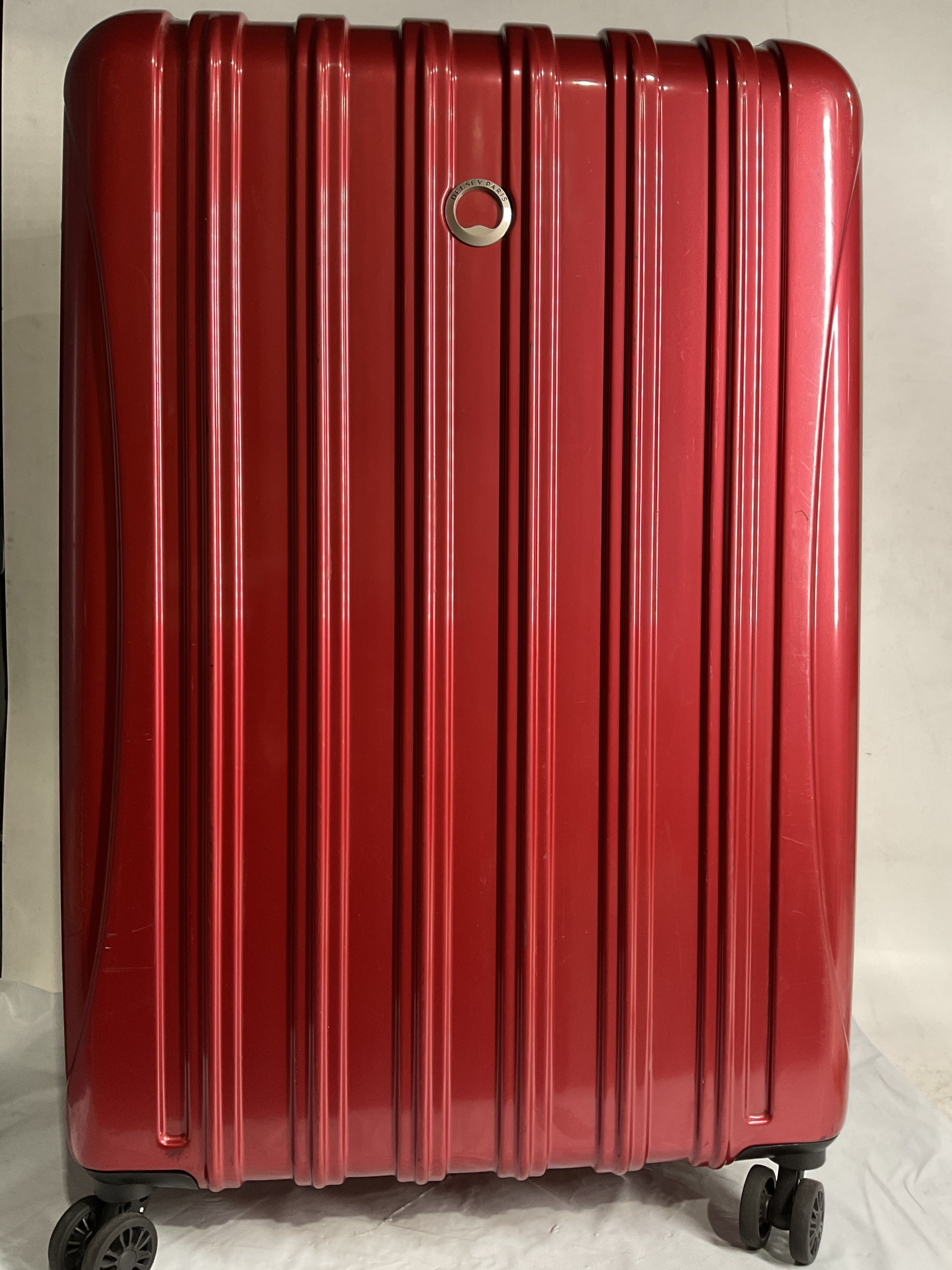 DELSEY Paris Helium Aero Hardside Expandable Luggage with Spinner Wheels ( Brick Red , Checked-Large 29 Inch ) Brick Red Checked Large 29 Inch U8