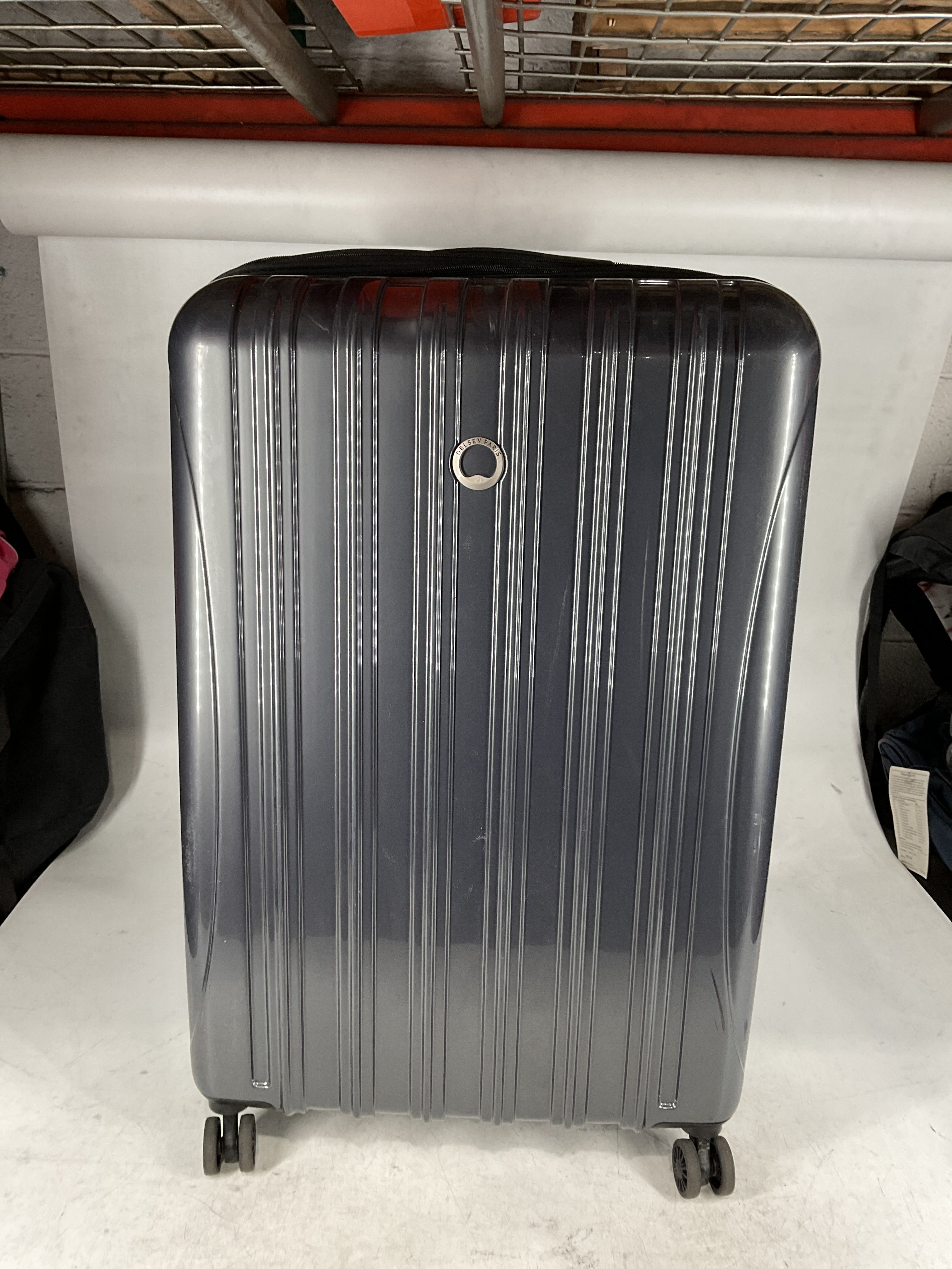 DELSEY Paris Helium Aero Hardside Expandable Luggage with Spinner Wheels Brushed Charcoal Checked Large 29 Inch U7