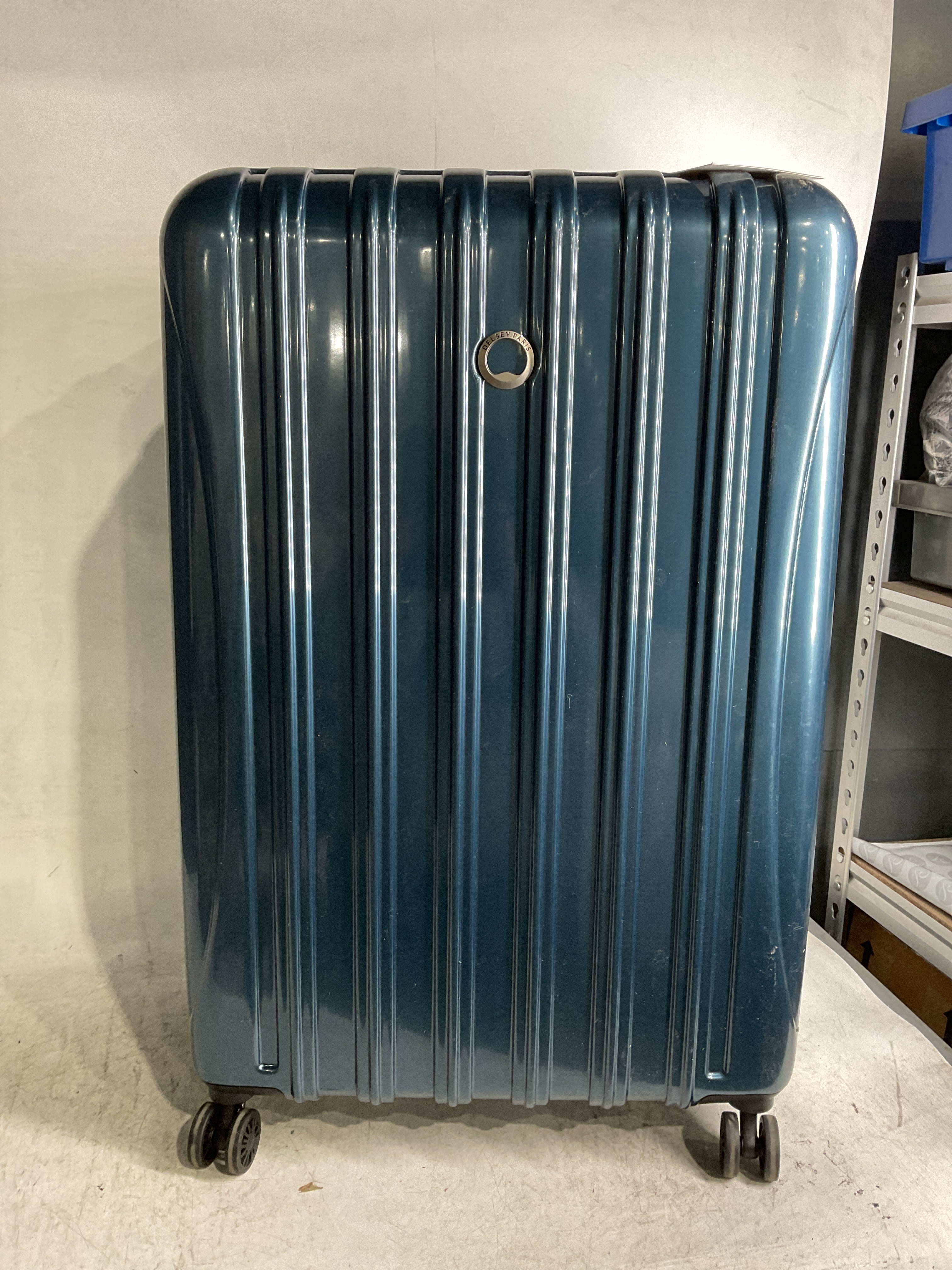 DELSEY Paris Helium Aero Hardside Expandable Luggage with Spinner Wheels ( Teal , Checked-Large 29 Inch ) Teal Checked Large 29 Inch U14