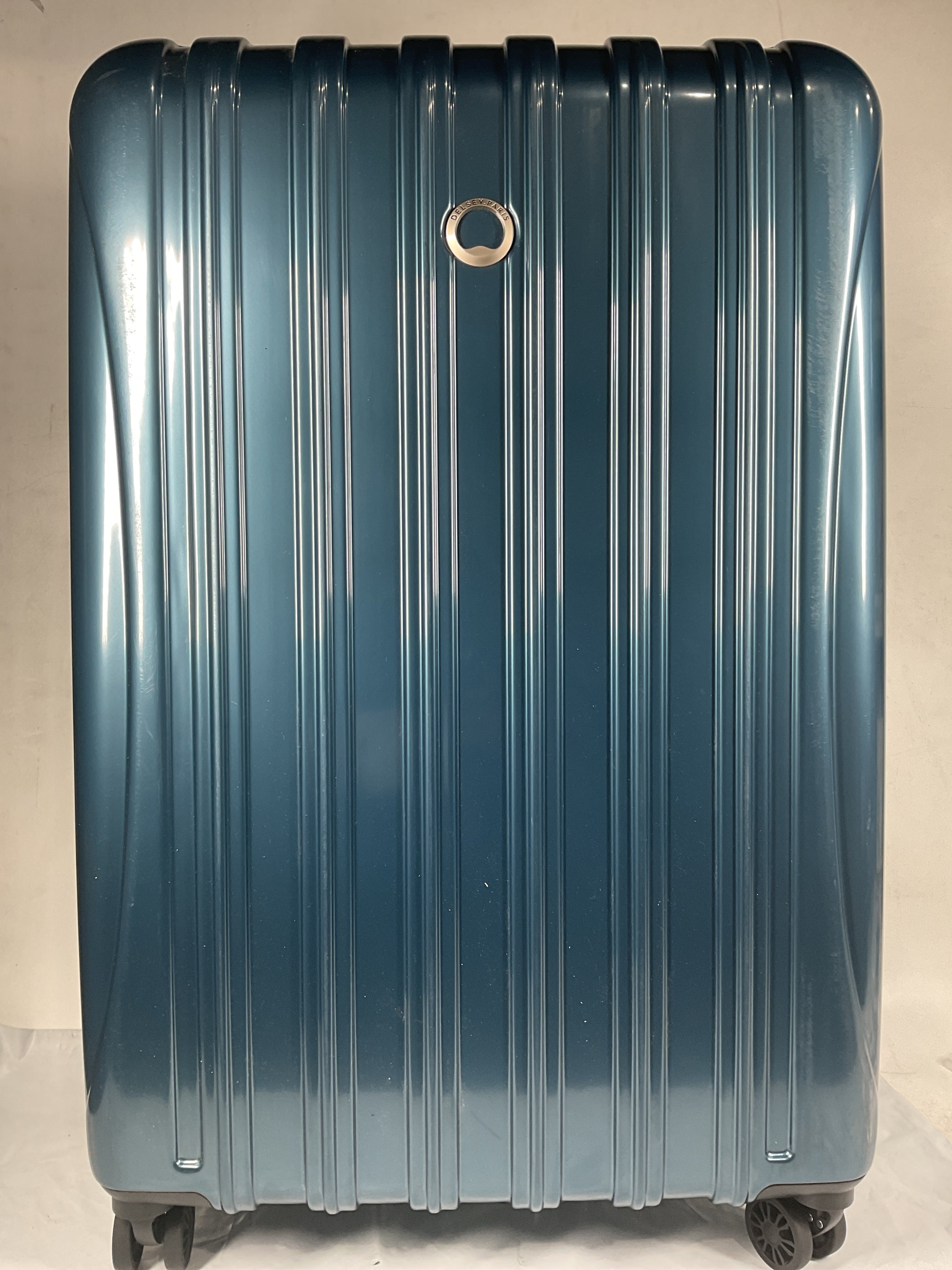 DELSEY Paris Helium Aero Hardside Expandable Luggage with Spinner Wheels ( Teal , Checked-Large 29 Inch ) Teal Checked Large 29 Inch U23