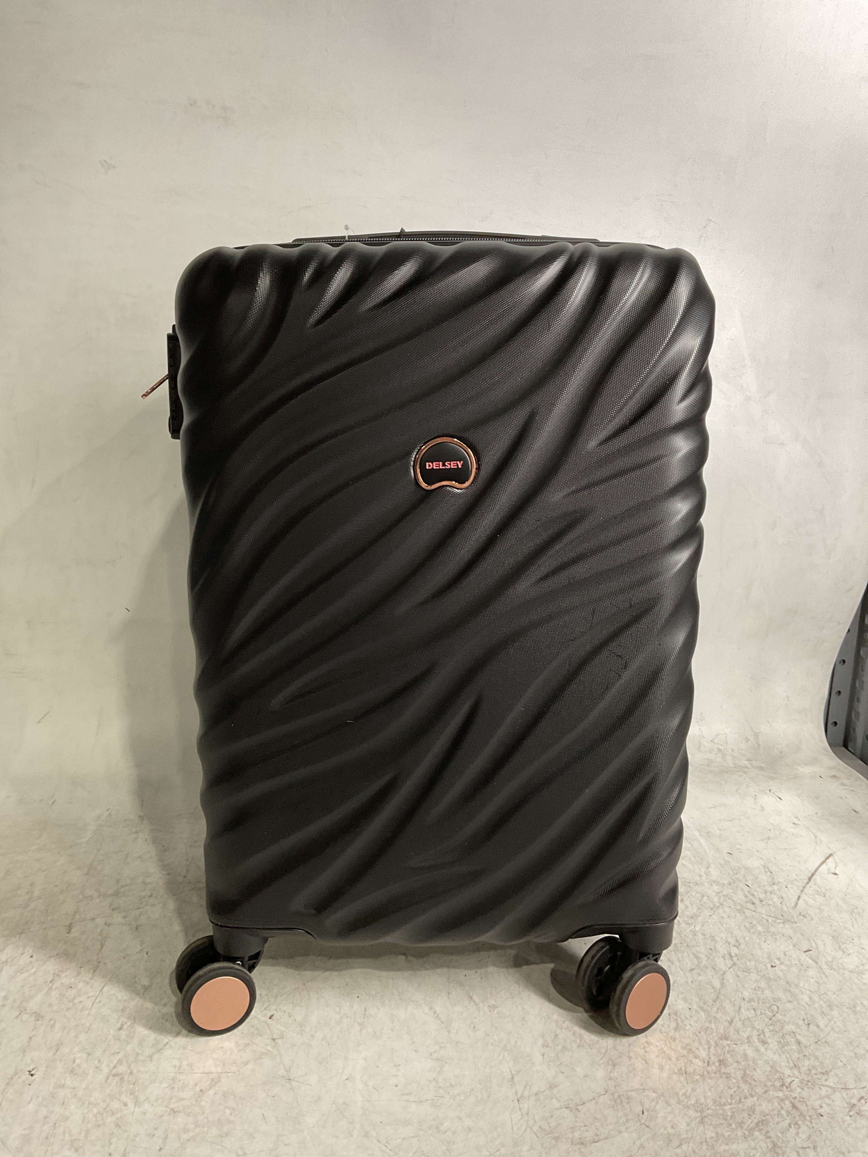 Delsey Alexis Lightweight Luggage, 4-Wheel Spinners Hardshell Suitcase, Expandable with TSA Lock  ( Black/Rose Gold , Carry-On 21-Inch ) Black/Rose Gold Carry On 21 Inch U4
