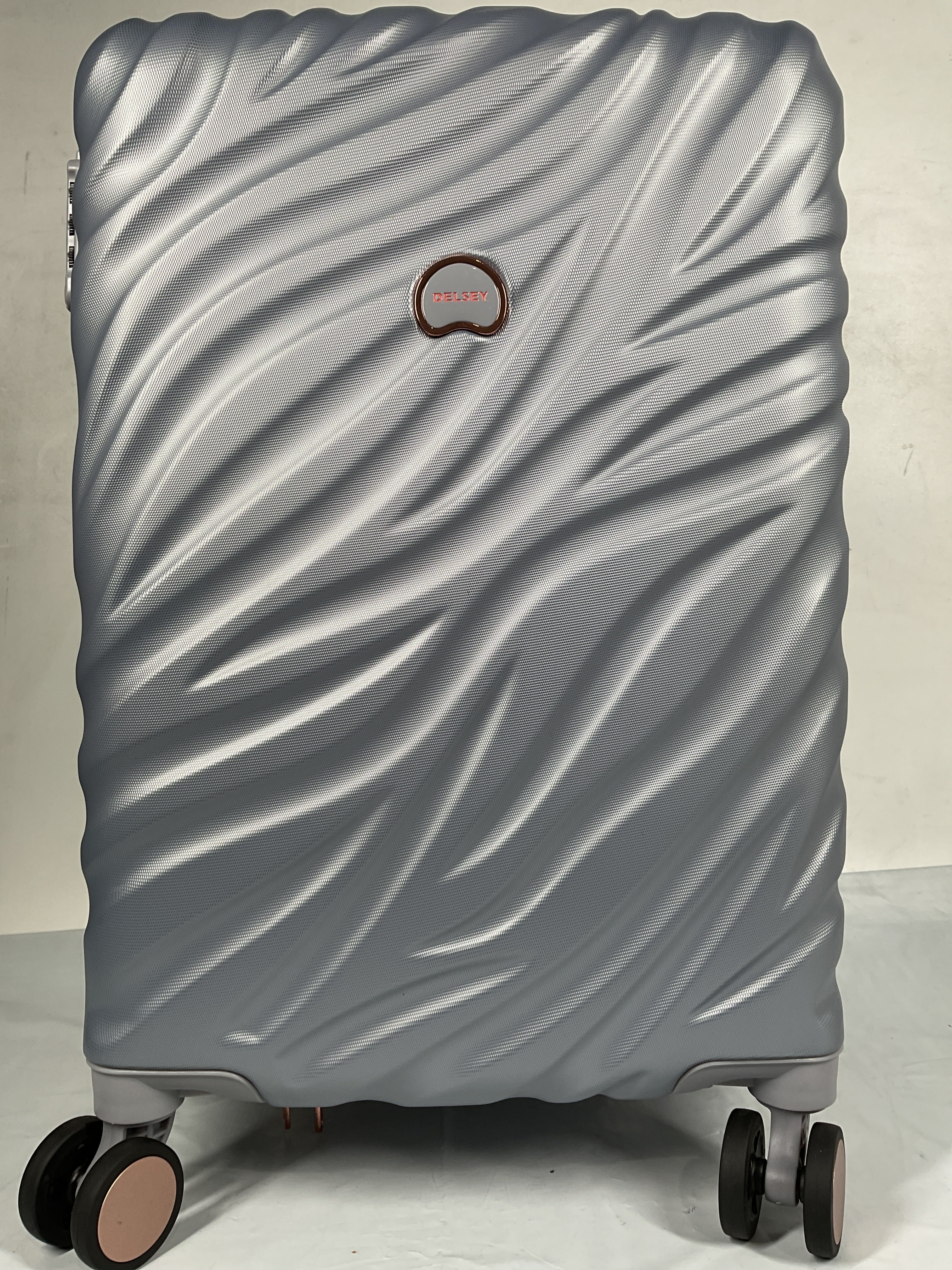 Delsey Alexis Lightweight Luggage, 4-Wheel Spinners Hardshell Suitcase, Expandable with TSA Lock  ( Platinum/Rose Gold , Carry-On 21-Inch ) Platinum/Rose Gold Carry On 21 Inch U8
