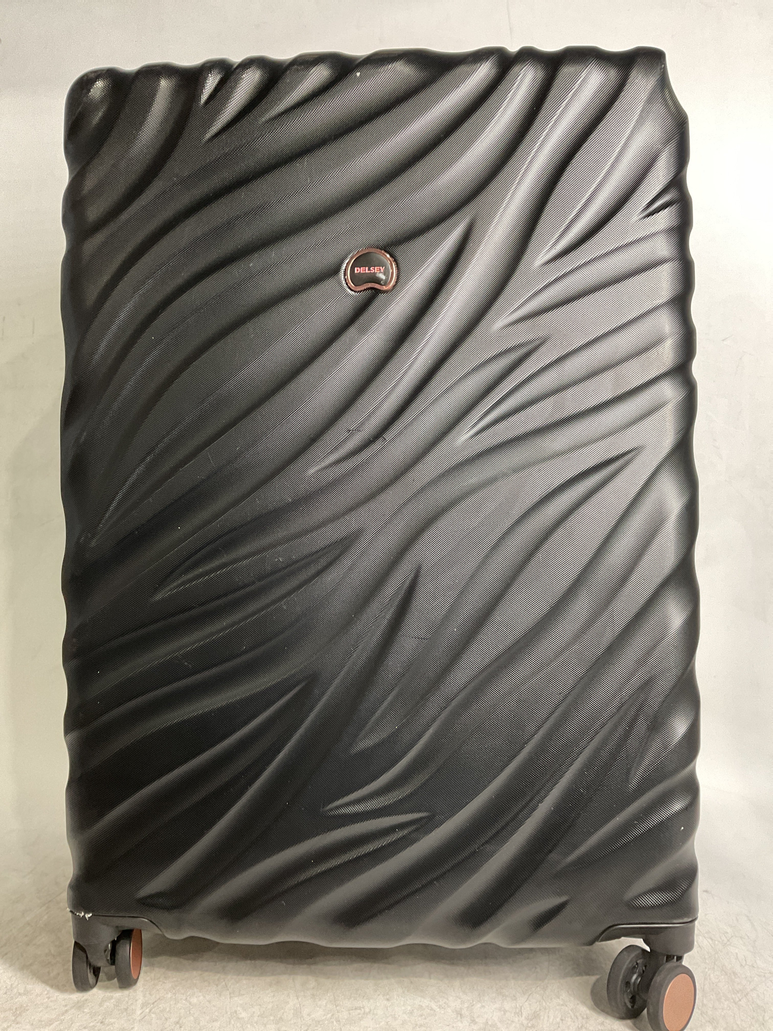 Delsey Alexis Lightweight Luggage, 4-Wheel Spinners Hardshell Suitcase, Expandable with TSA Lock  ( Black/Rose Gold , Checked-Large 29-Inch ) Black/Rose Gold Checked Large 29 Inch U5