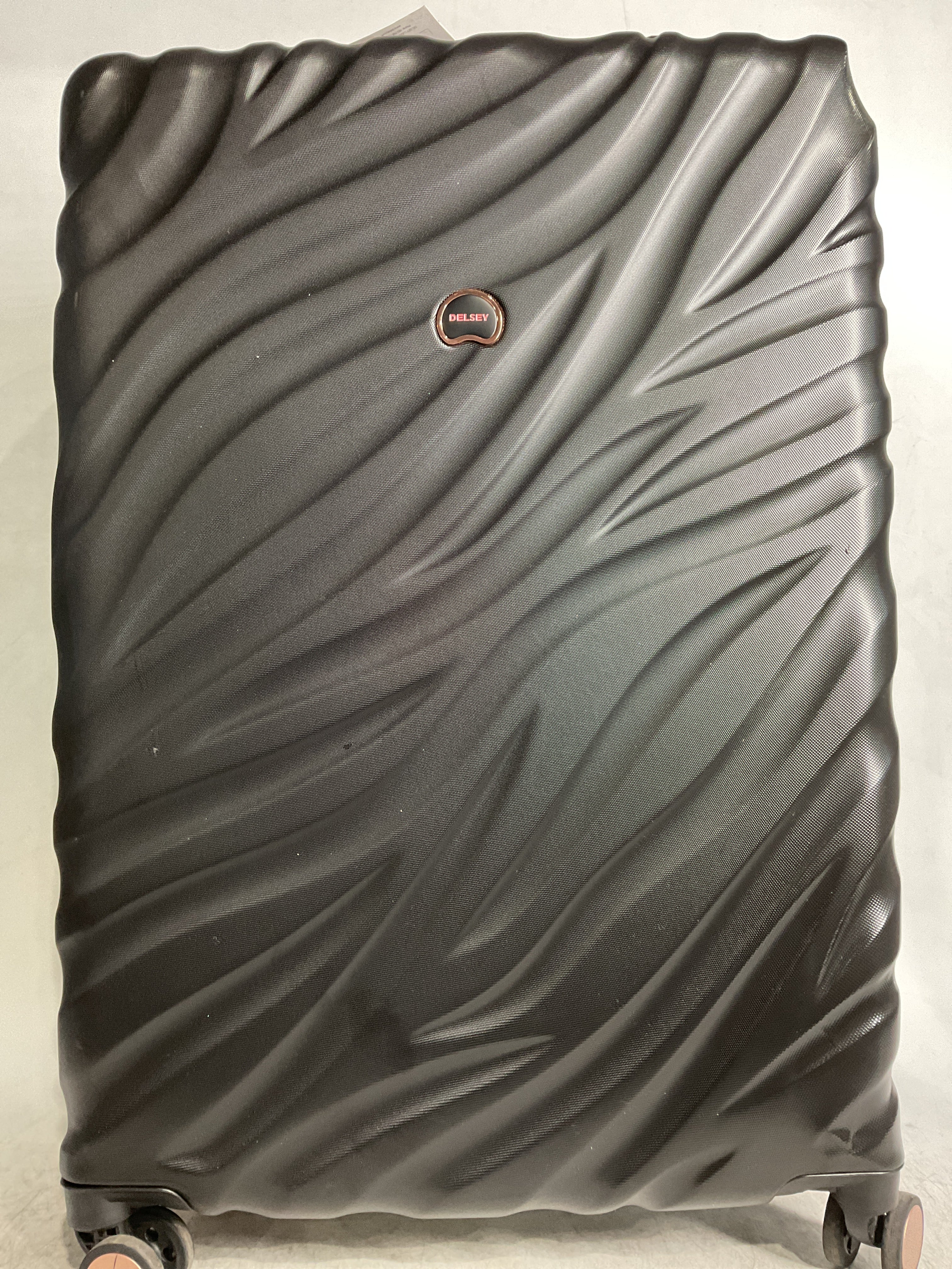 Delsey Alexis Lightweight Luggage, 4-Wheel Spinners Hardshell Suitcase, Expandable with TSA Lock  ( Black/Rose Gold , Checked-Large 29-Inch ) Black/Rose Gold Checked Large 29 Inch U7