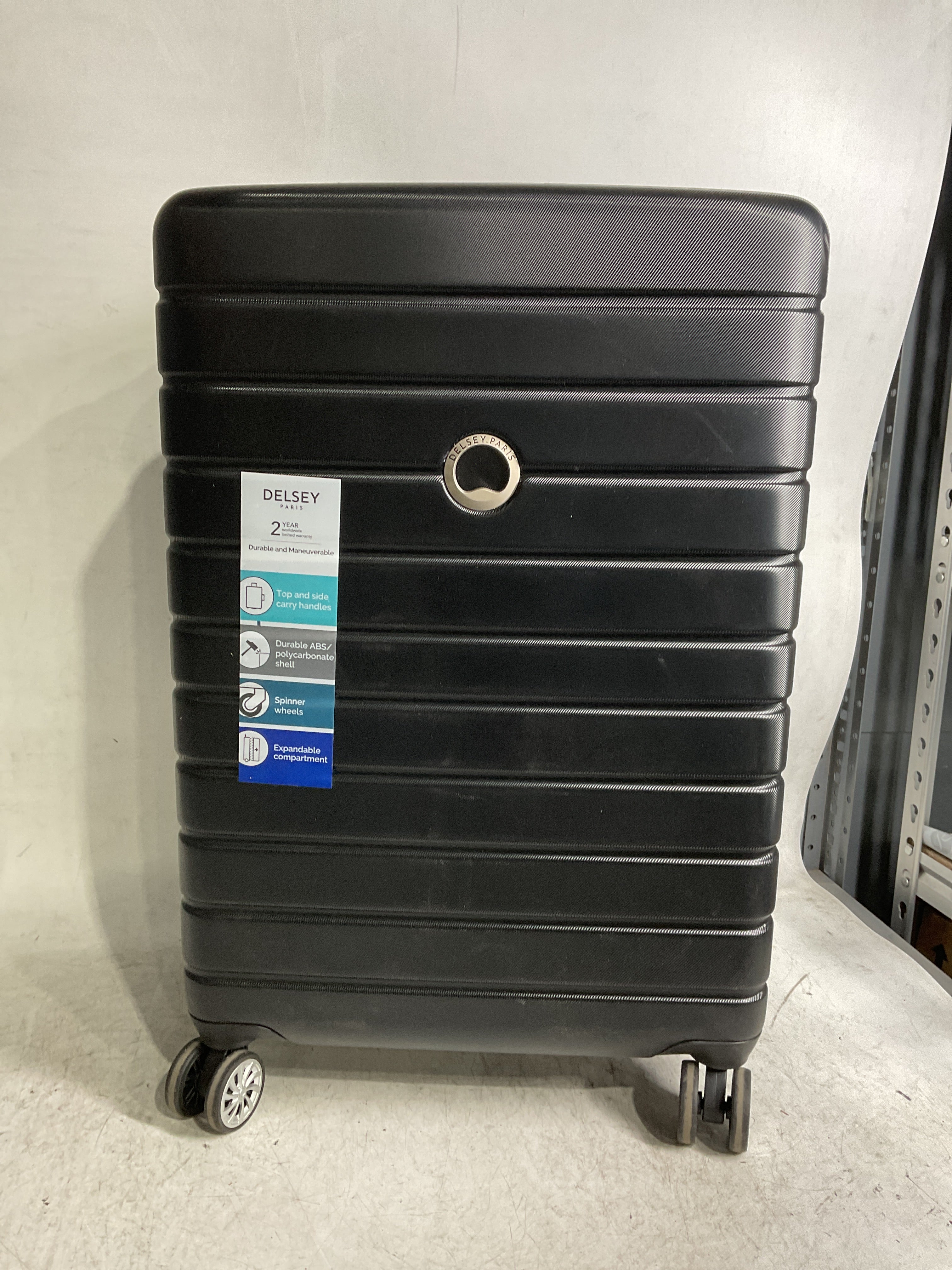 DELSEY Paris Margot Hardside Spinner Luggage Collection ( Black , Checked Medium 24 Inch ) Black Checked Medium 24 Inch U13