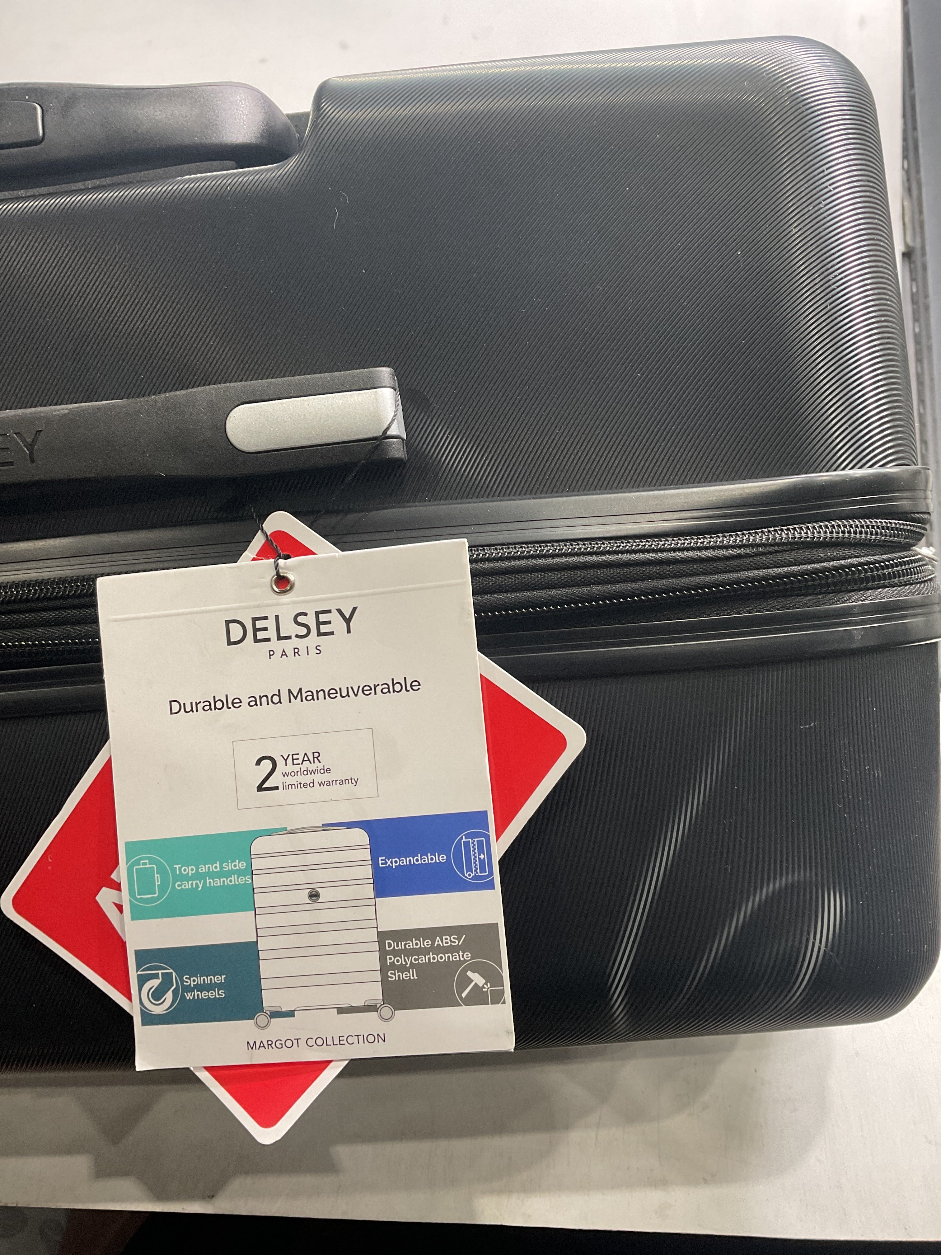 DELSEY Paris Margot Hardside Spinner Luggage Collection ( Black , Checked Large 28 Inch ) Black Checked Large 28 Inch U12