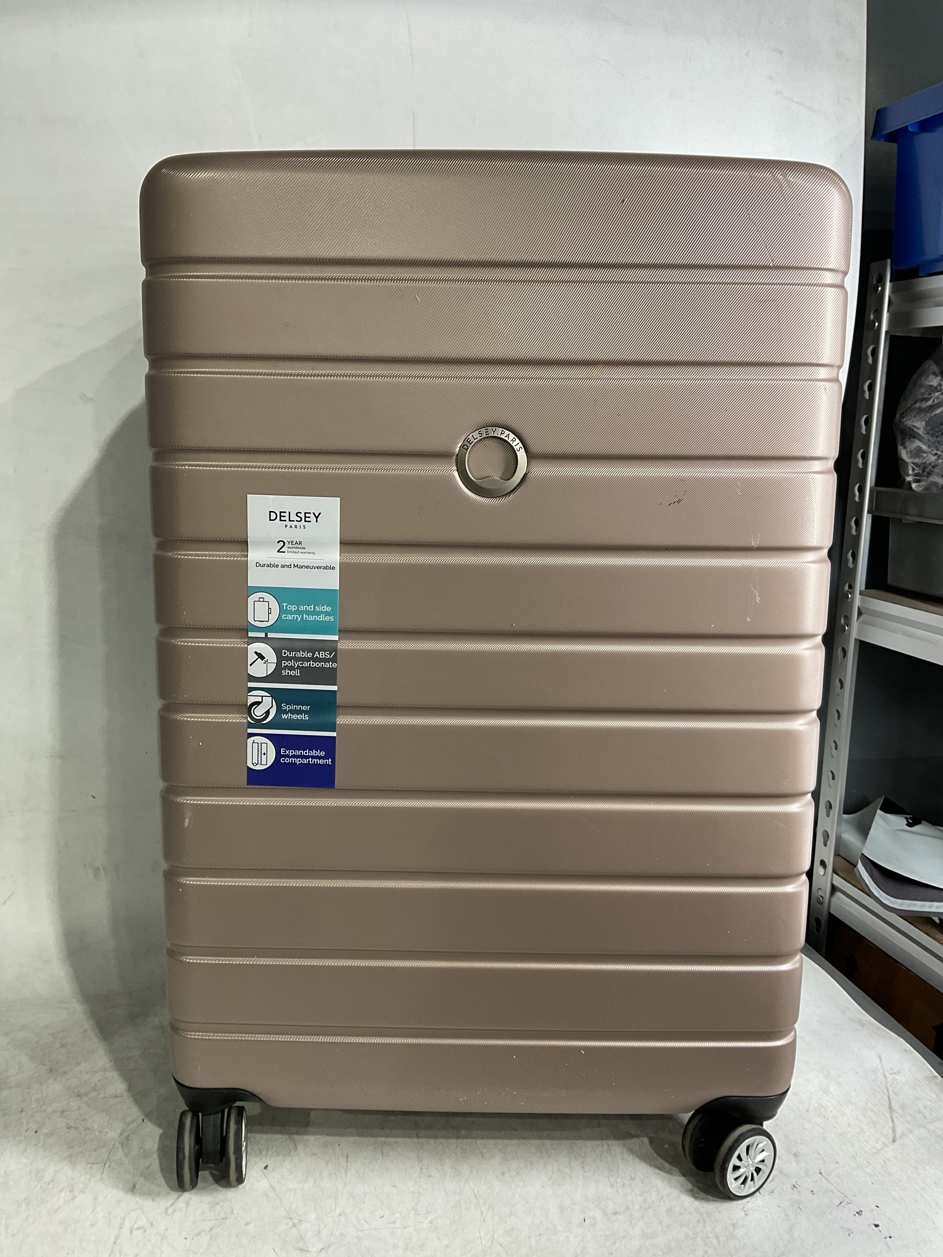 DELSEY Paris Margot Hardside Spinner Luggage Collection ( Gold , Checked Large 28 Inch ) Gold Checked Large 28 Inch U7