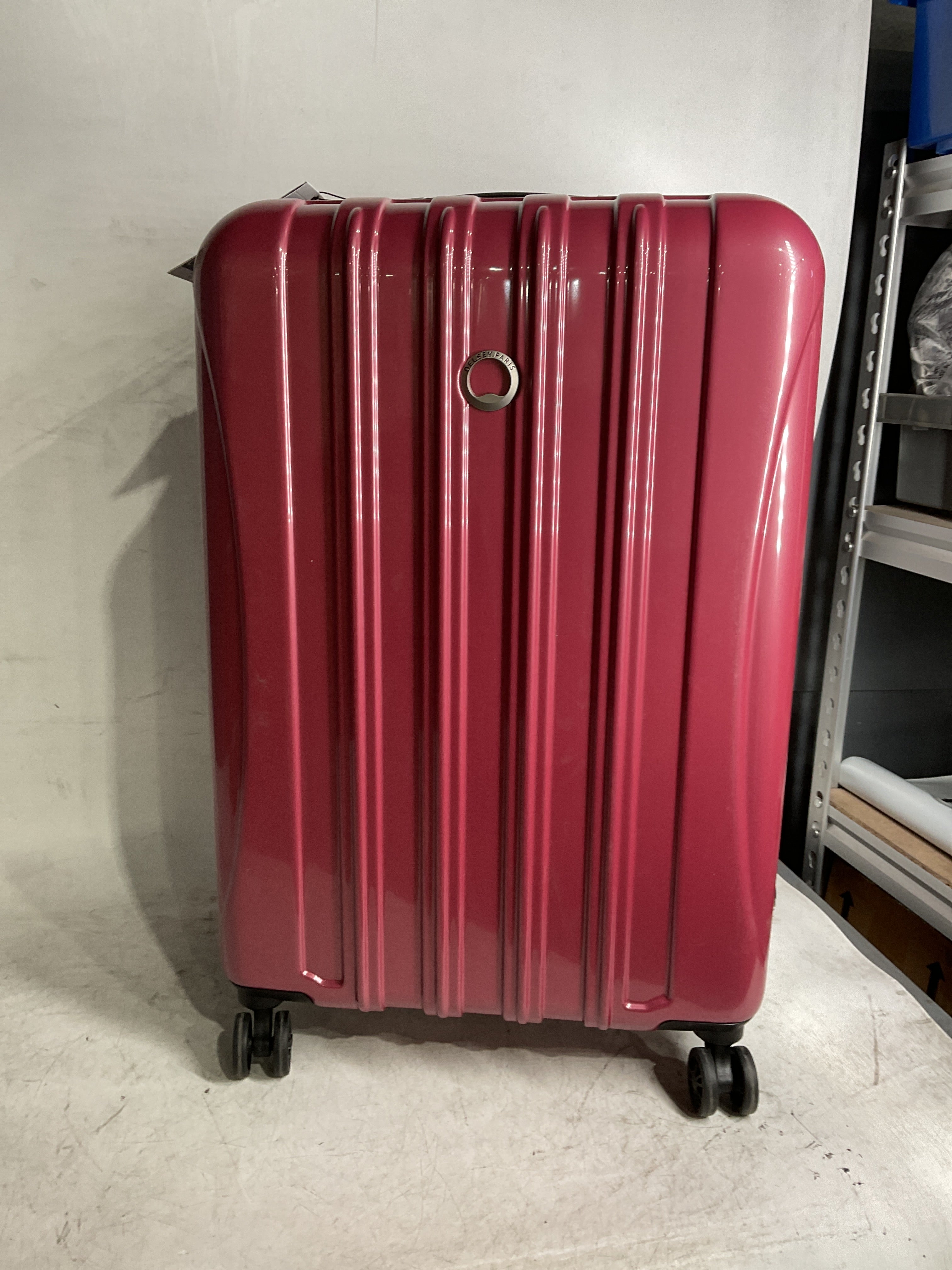 DELSEY Paris Helium Aero Hardside Expandable Luggage with Spinner Wheels ( Peony Pink , Checked-Medium 25 Inch ) Peony Pink Checked Medium 25 Inch U2