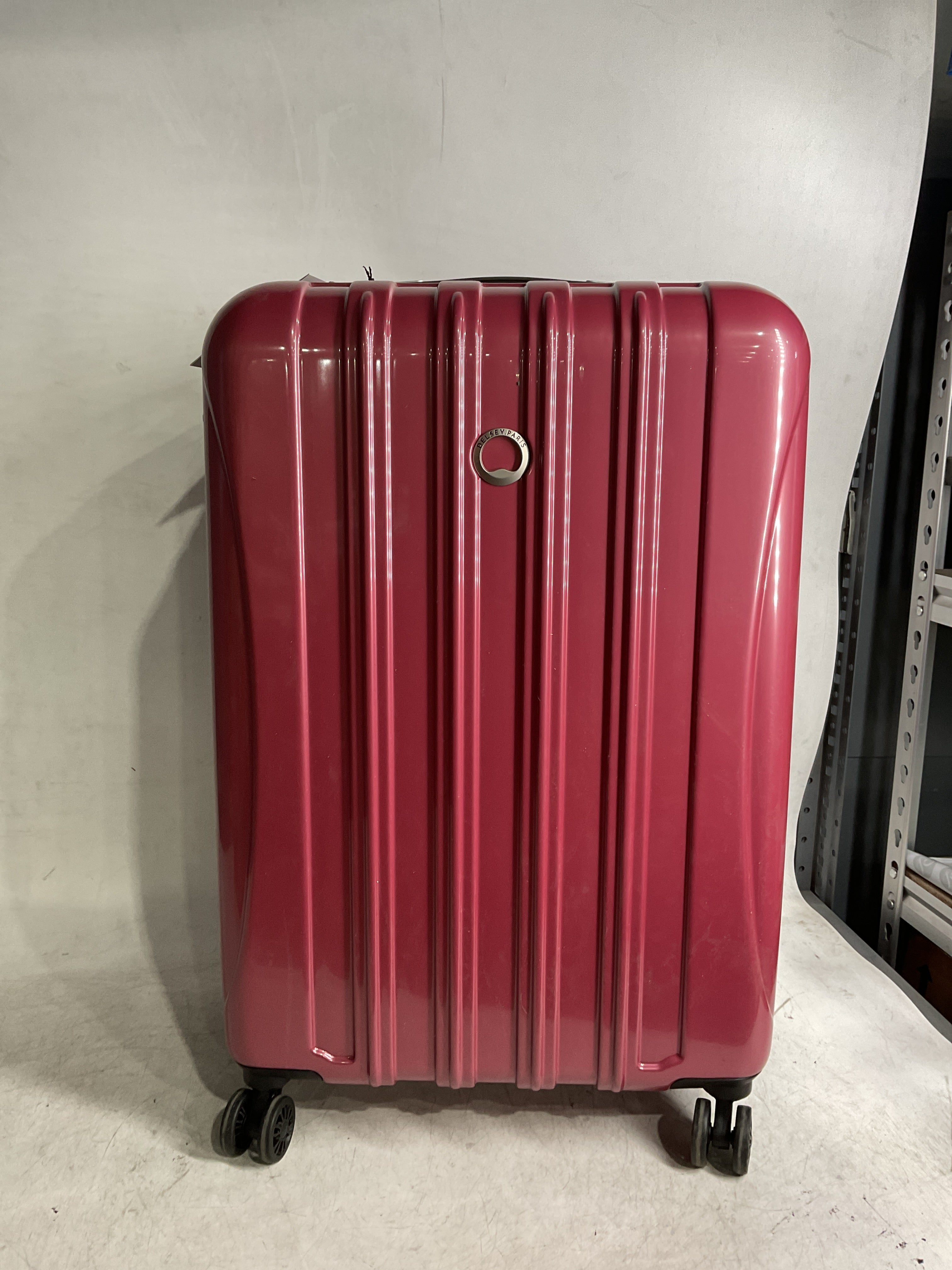 DELSEY Paris Helium Aero Hardside Expandable Luggage with Spinner Wheels ( Peony Pink , Checked-Medium 25 Inch ) Peony Pink Checked Medium 25 Inch U3