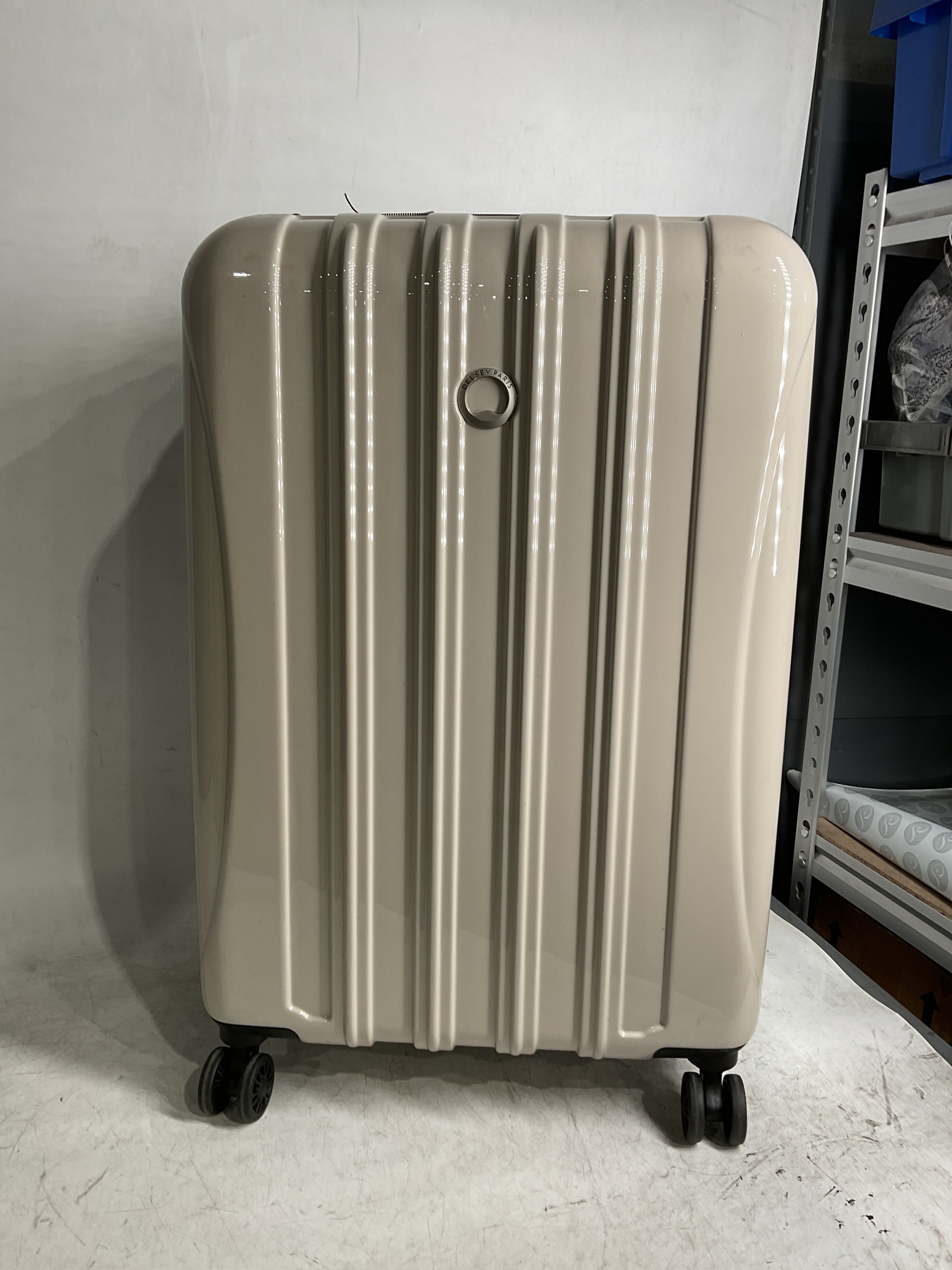 DELSEY Paris Helium Aero Hardside Expandable Luggage with Spinner Wheels ( Latte , Checked-Medium 25 Inch ) Latte Checked Medium 25 Inch U2