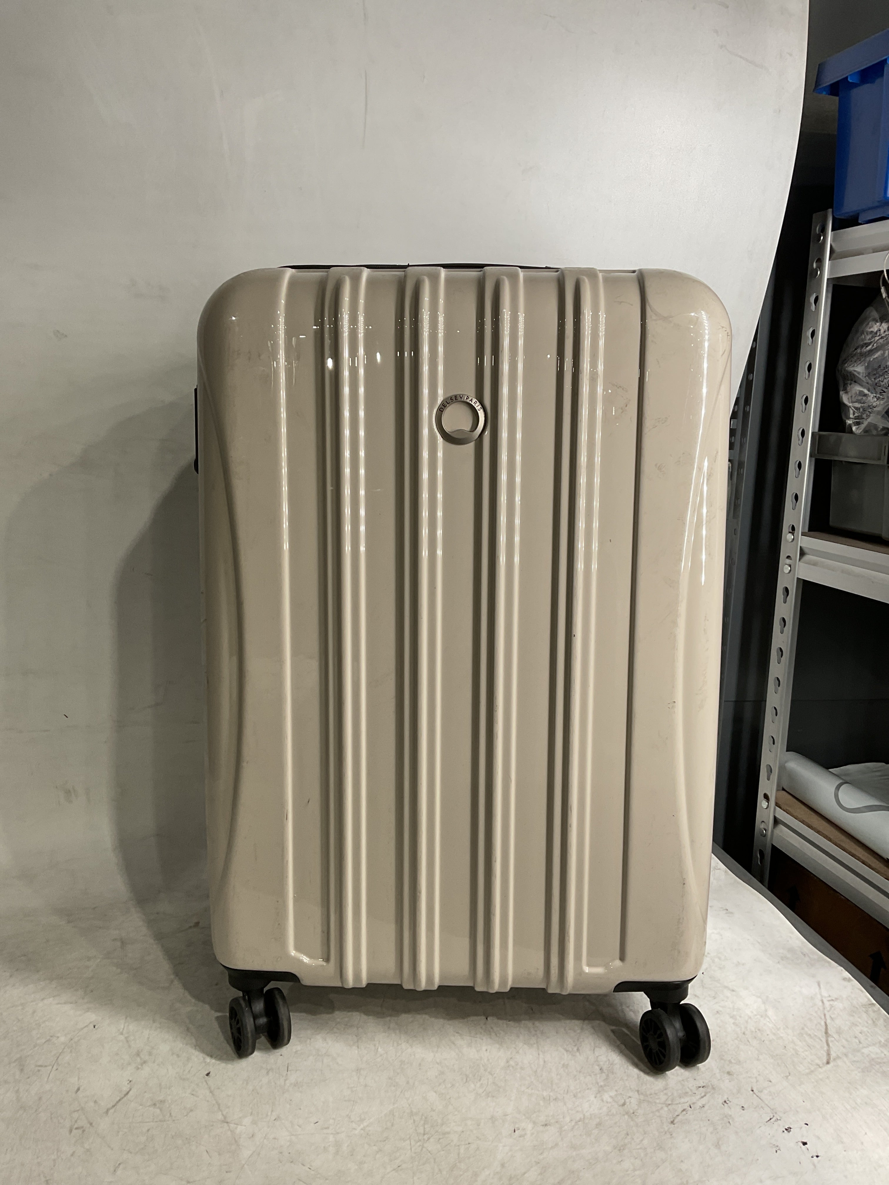 DELSEY Paris Helium Aero Hardside Expandable Luggage with Spinner Wheels ( Latte , Checked-Medium 25 Inch ) Latte Checked Medium 25 Inch U3