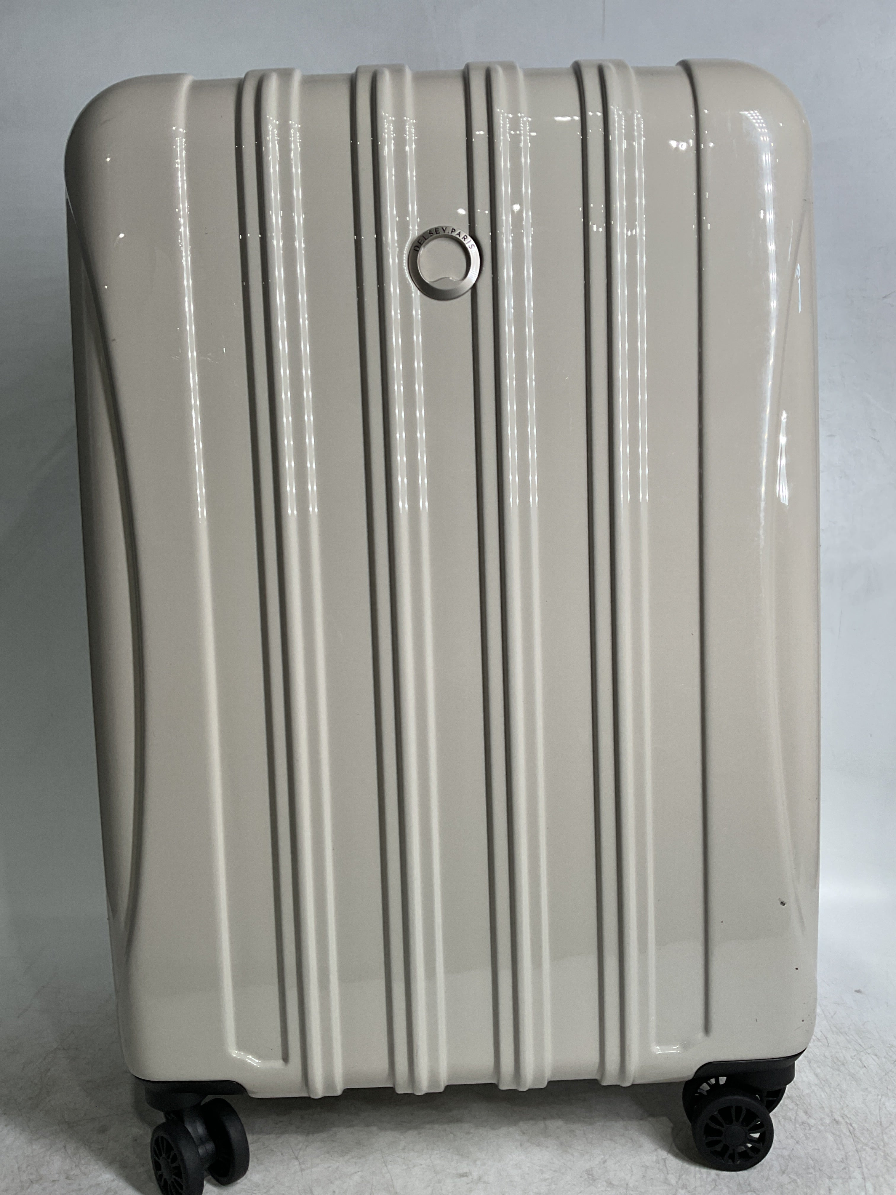 DELSEY Paris Helium Aero Hardside Expandable Luggage with Spinner Wheels ( Latte , Checked-Medium 25 Inch ) Latte Checked Medium 25 Inch U4