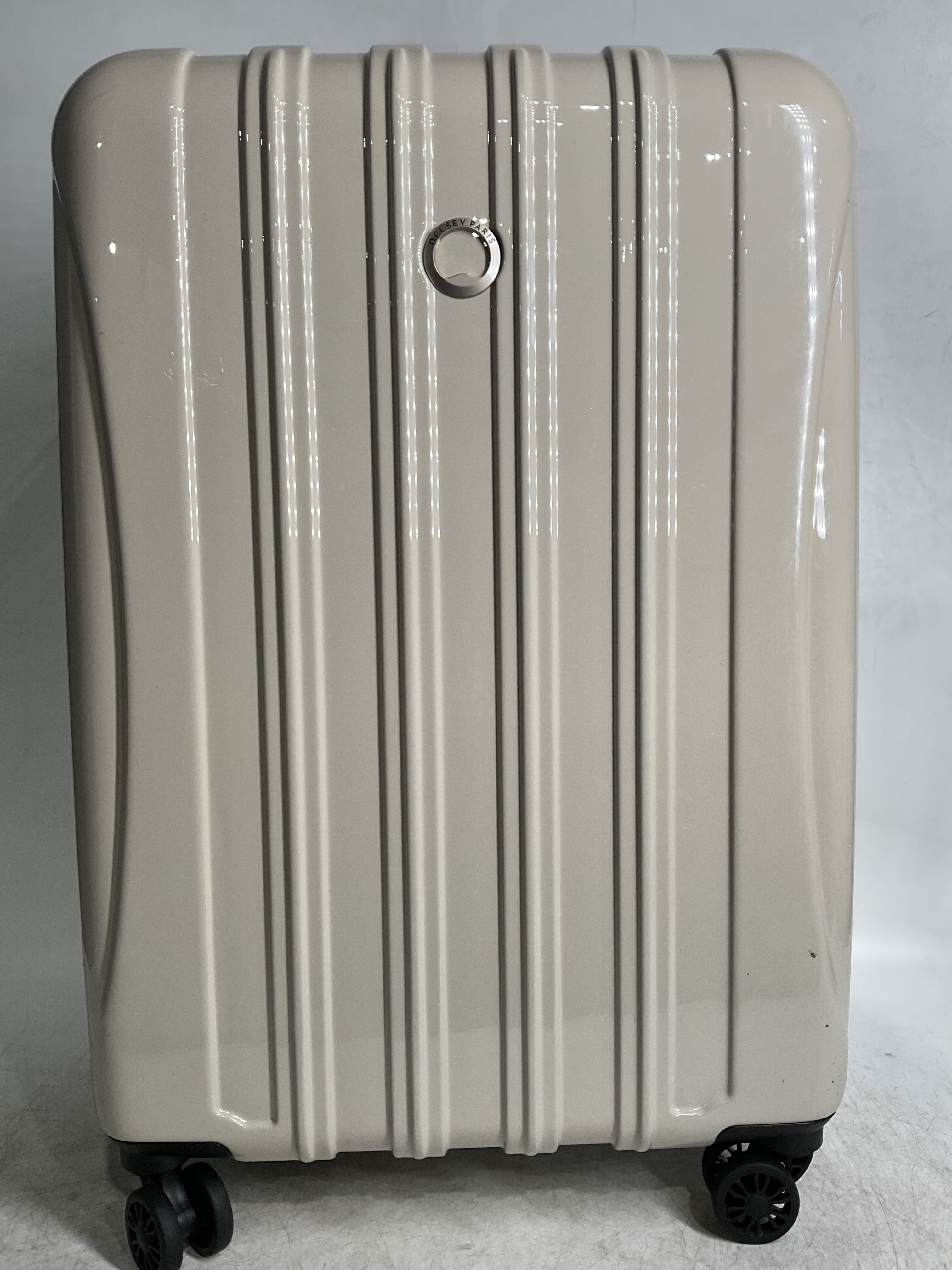 DELSEY Paris Helium Aero Hardside Expandable Luggage with Spinner Wheels ( Latte , Checked-Medium 25 Inch ) Latte Checked Medium 25 Inch U4