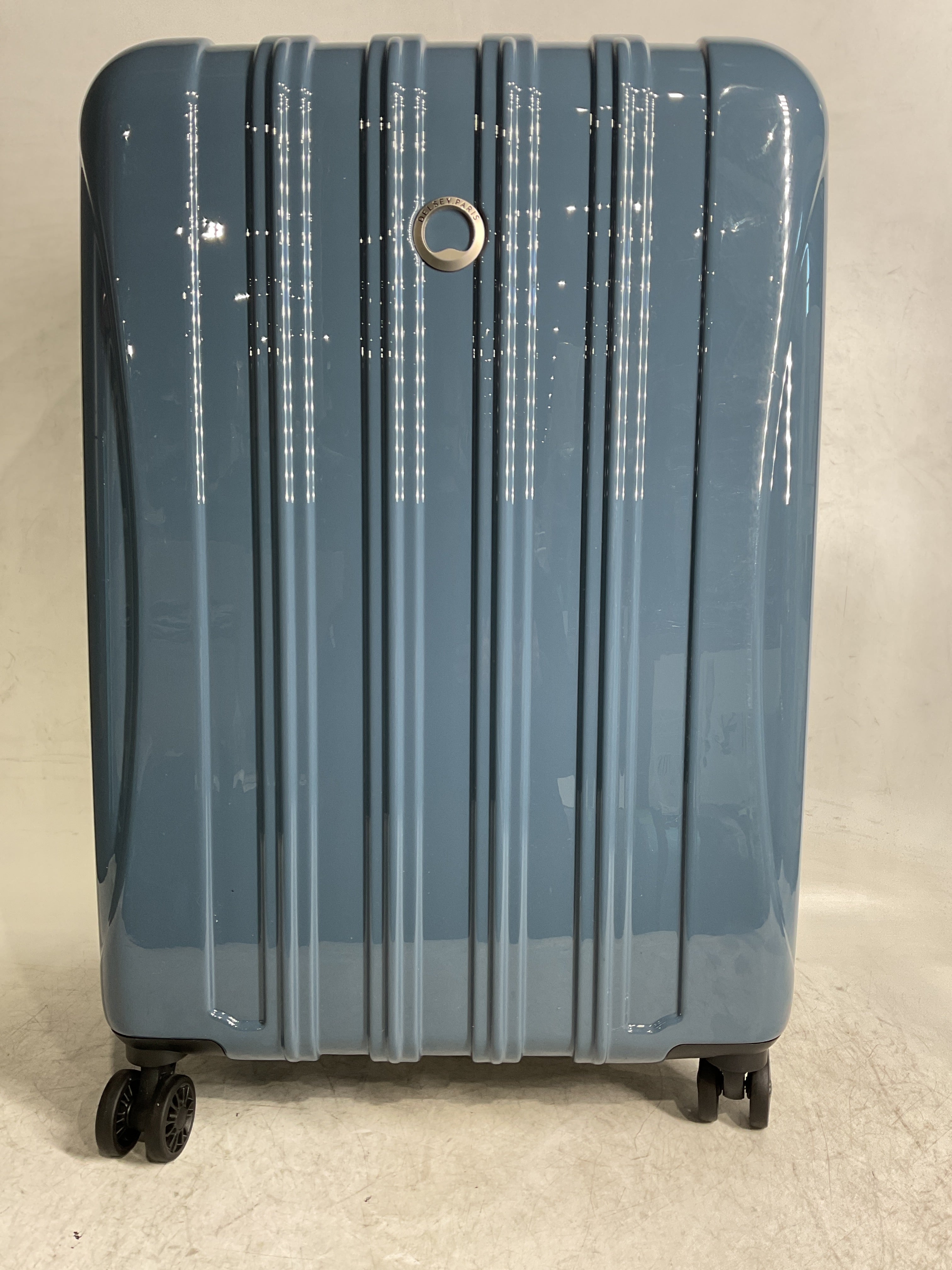 DELSEY Paris Helium Aero Hardside Expandable Luggage with Spinner Wheels ( Orion Blue , Checked-Medium 25 Inch ) Orion Blue Checked Medium 25 Inch U3