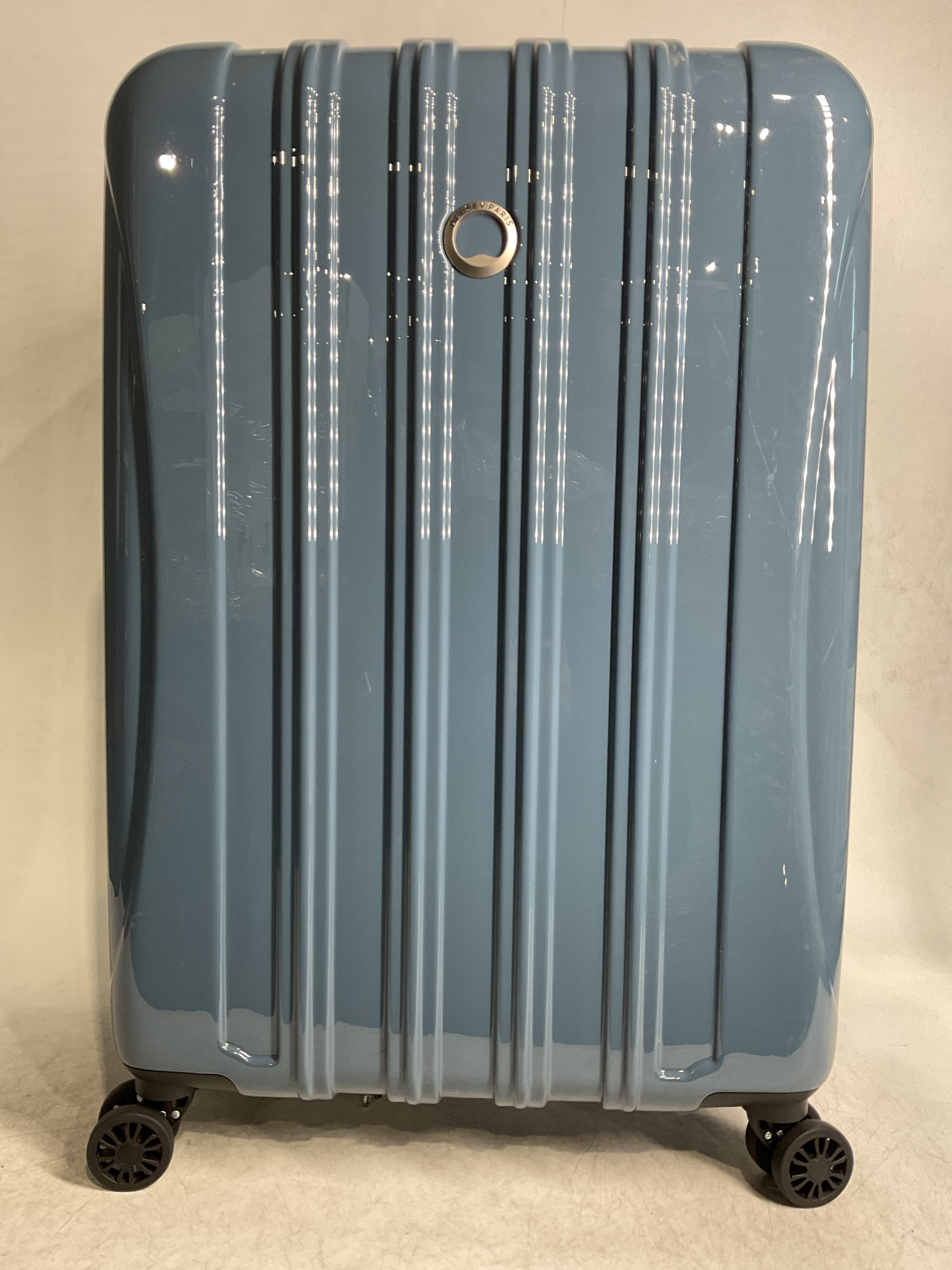DELSEY Paris Helium Aero Hardside Expandable Luggage with Spinner Wheels ( Orion Blue , Checked-Medium 25 Inch ) Orion Blue Checked Medium 25 Inch U4