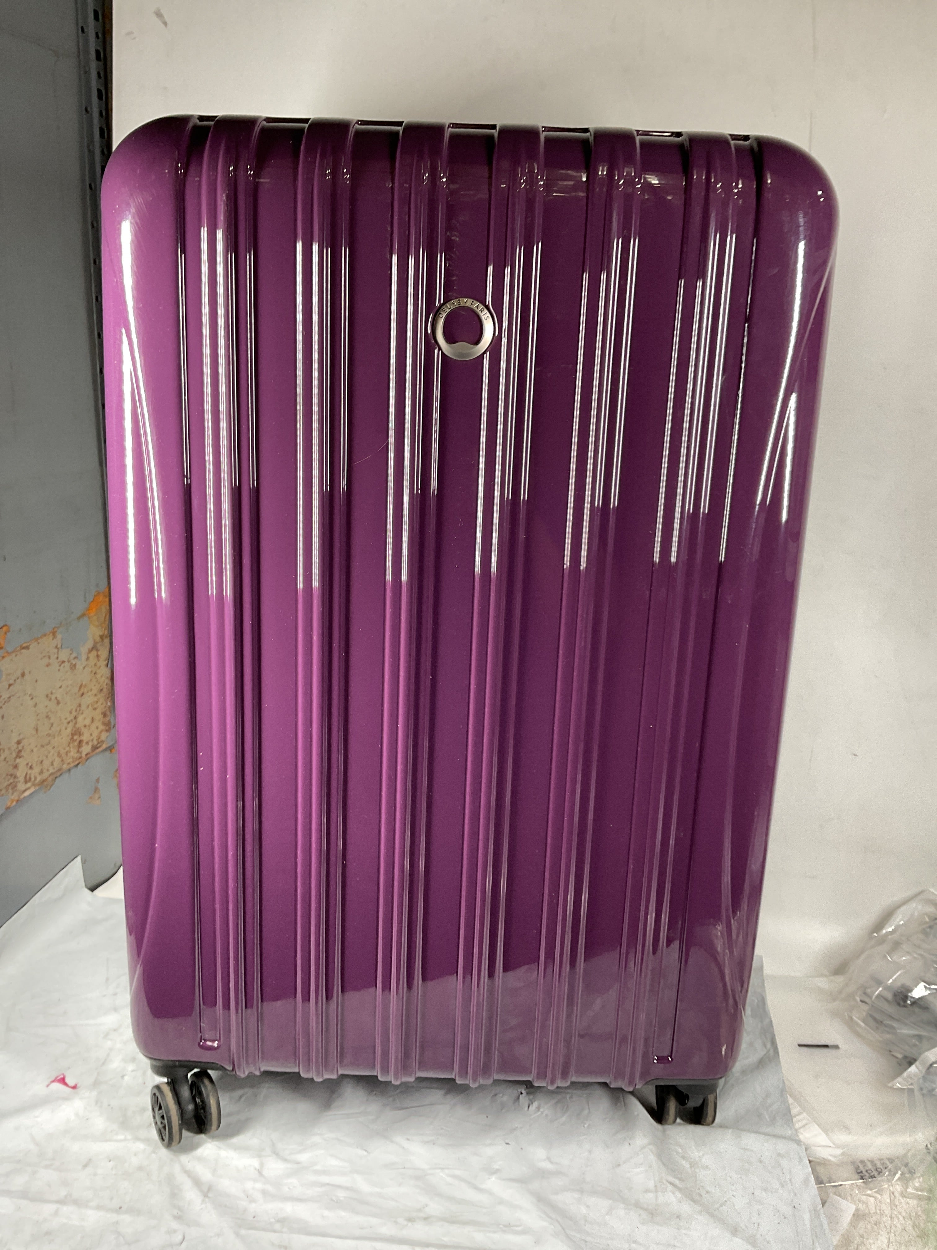 DELSEY Paris Helium Aero Hardside Expandable Luggage with Spinner Wheels ( Plum , Checked-Large 29 Inch ) Plum Checked Large 29 Inch U10