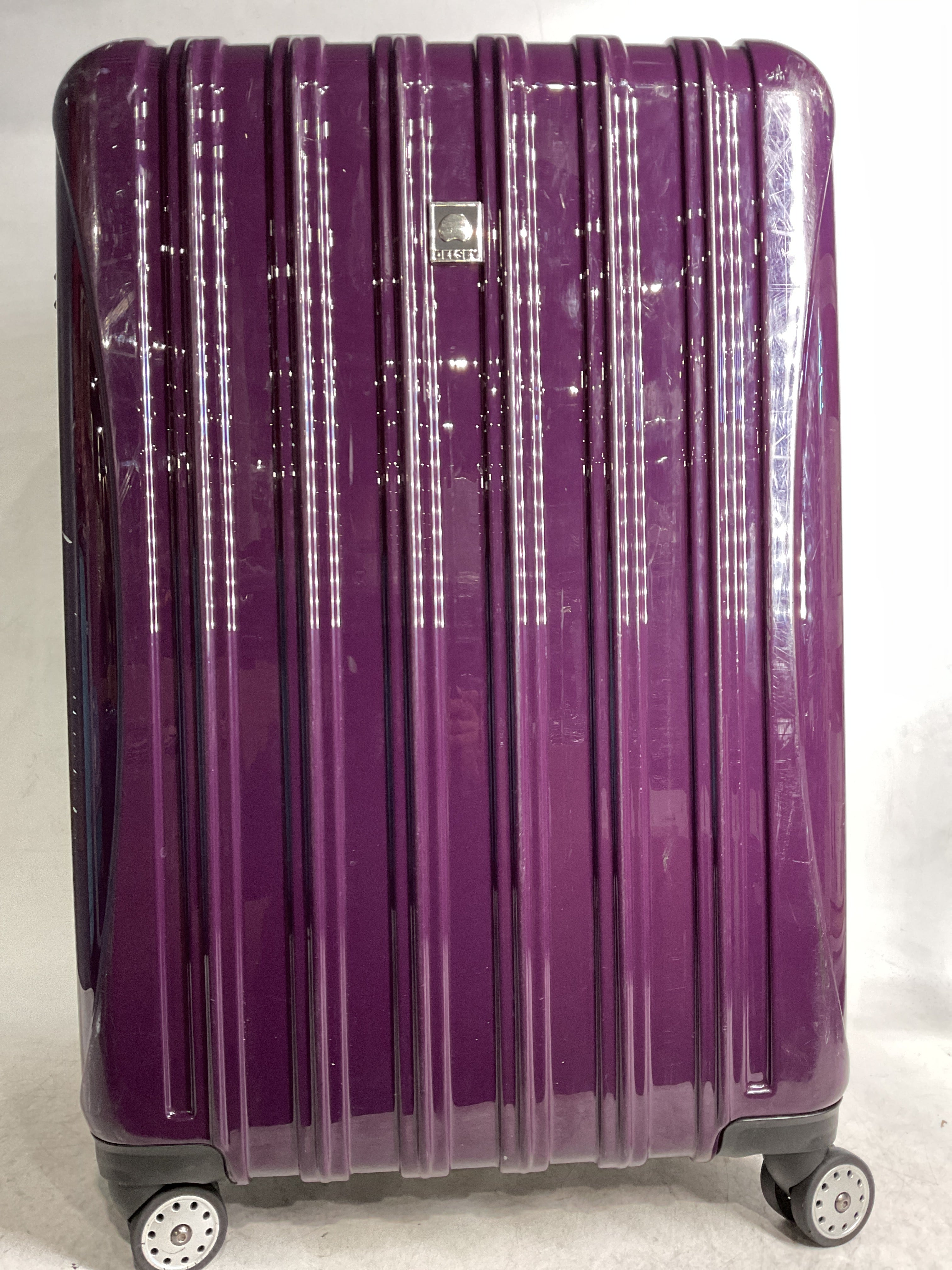 DELSEY Paris Helium Aero Hardside Expandable Luggage with Spinner Wheels ( Plum , Checked-Large 29 Inch ) Plum Checked Large 29 Inch U2