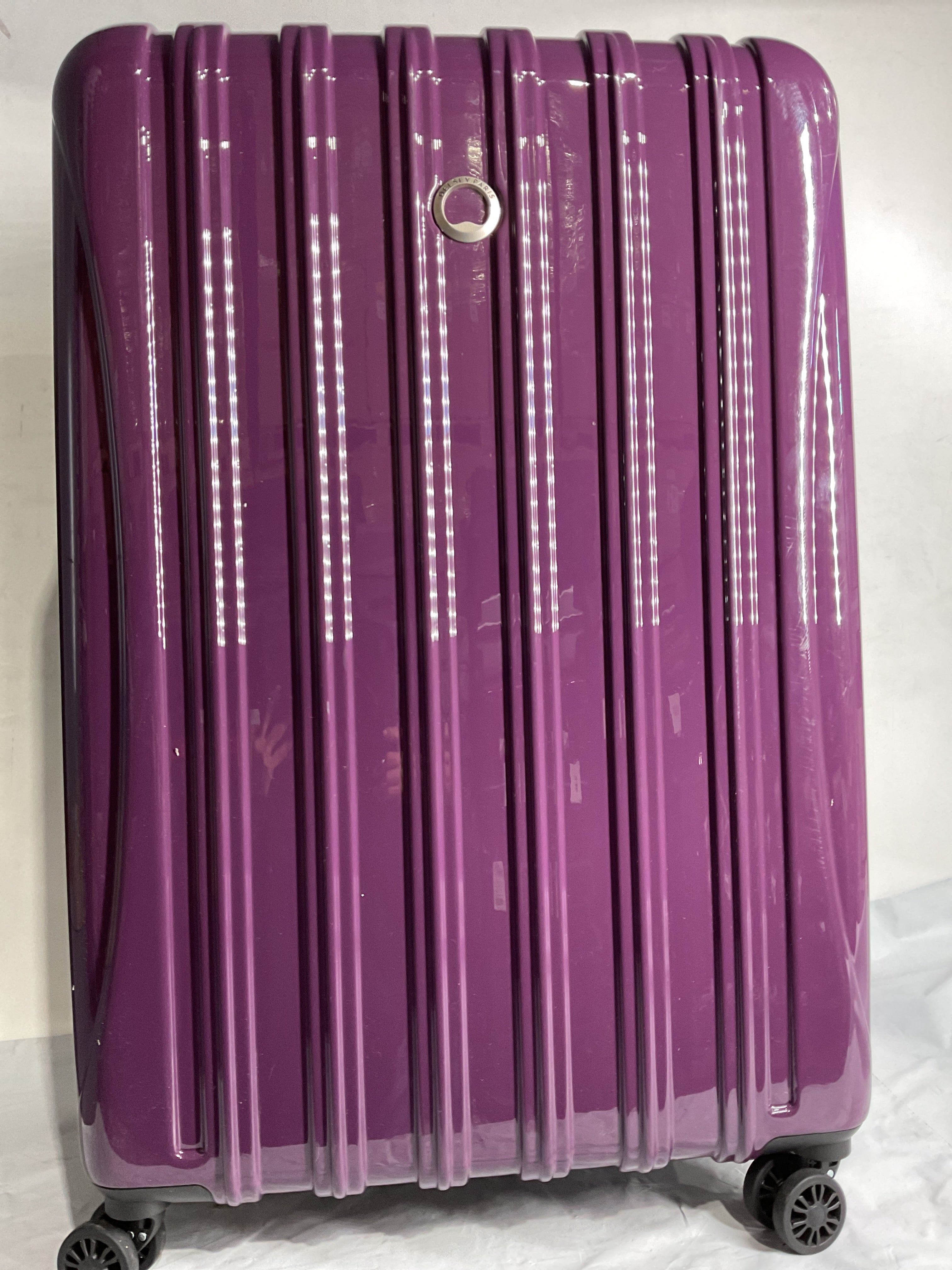 DELSEY Paris Helium Aero Hardside Expandable Luggage with Spinner Wheels ( Plum , Checked-Large 29 Inch ) Plum Checked Large 29 Inch U4